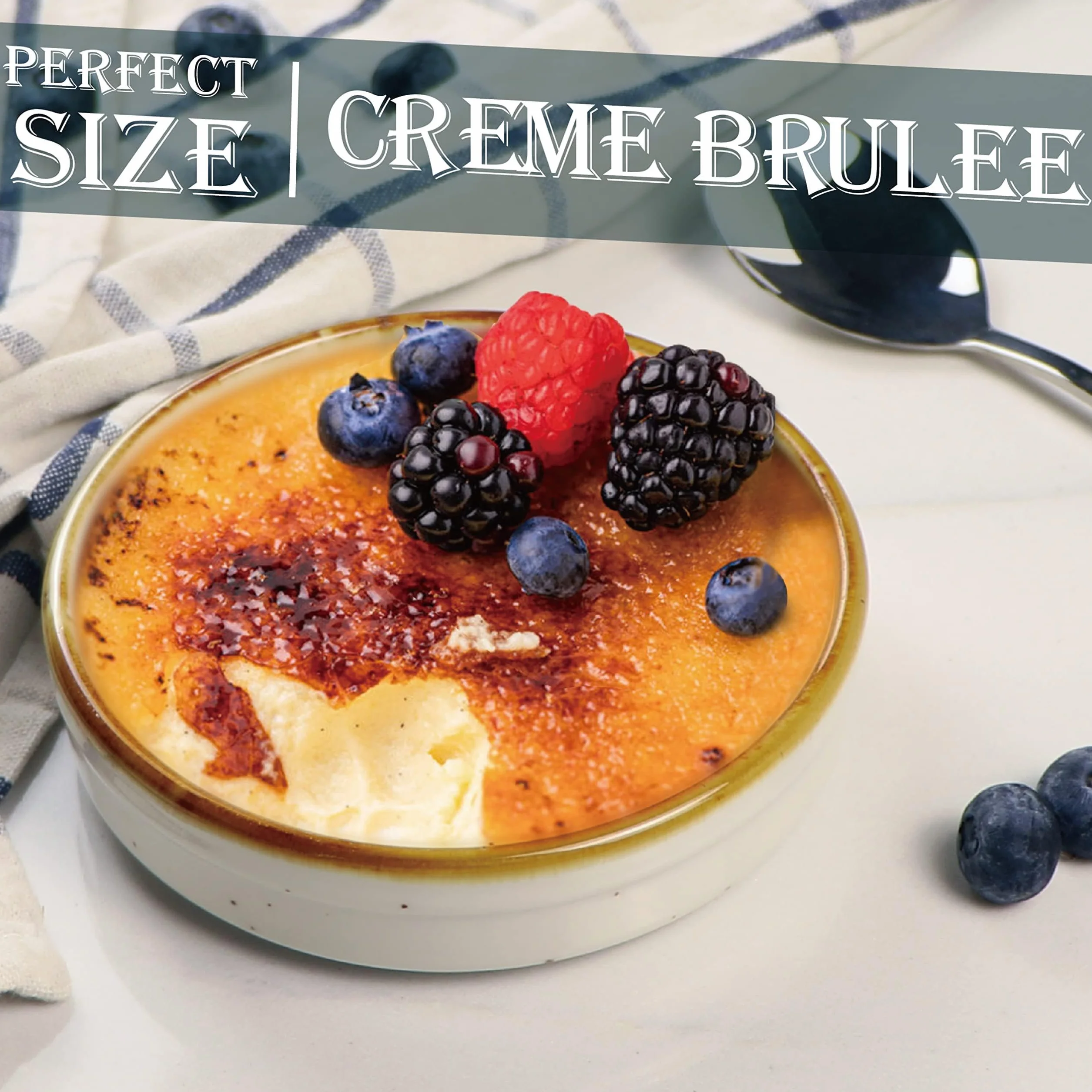 Onemore Ramekin Płytki Crème brûlée zestaw 6 naczyń, wielokolorowy