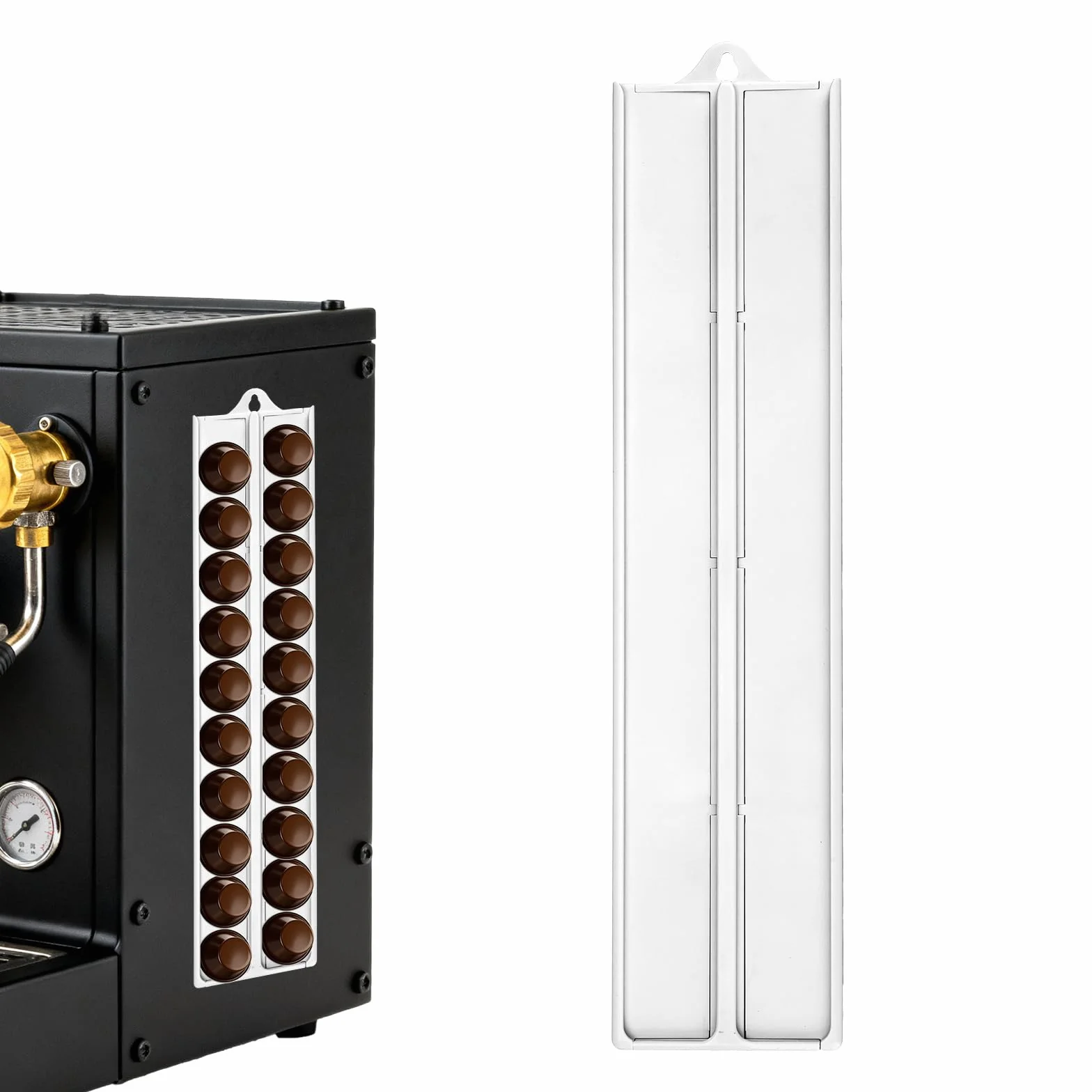 Holdera do Kapsułek Kawy, Regulowany Organizer na Kapsułki & Przechowywanie Mocowanie Ścienne Kapsułka Kawy Kompatybilny dla 14 Kapsułek K-Cups dla Nespresso 37-58mm