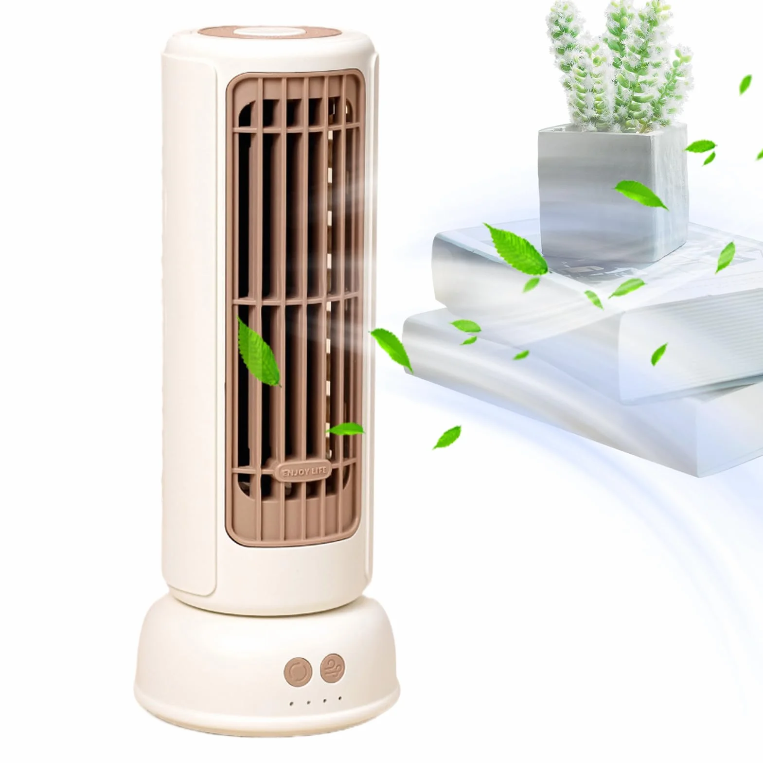 Tower Fan, Oscillating Ventilator, 3.94x3.94x10.24 inches Bedroom Powerful 3-Speed Air Circulator, Standing Fan for Home Nursery Dorm Car Camping, Room Kitchen Garage Basement