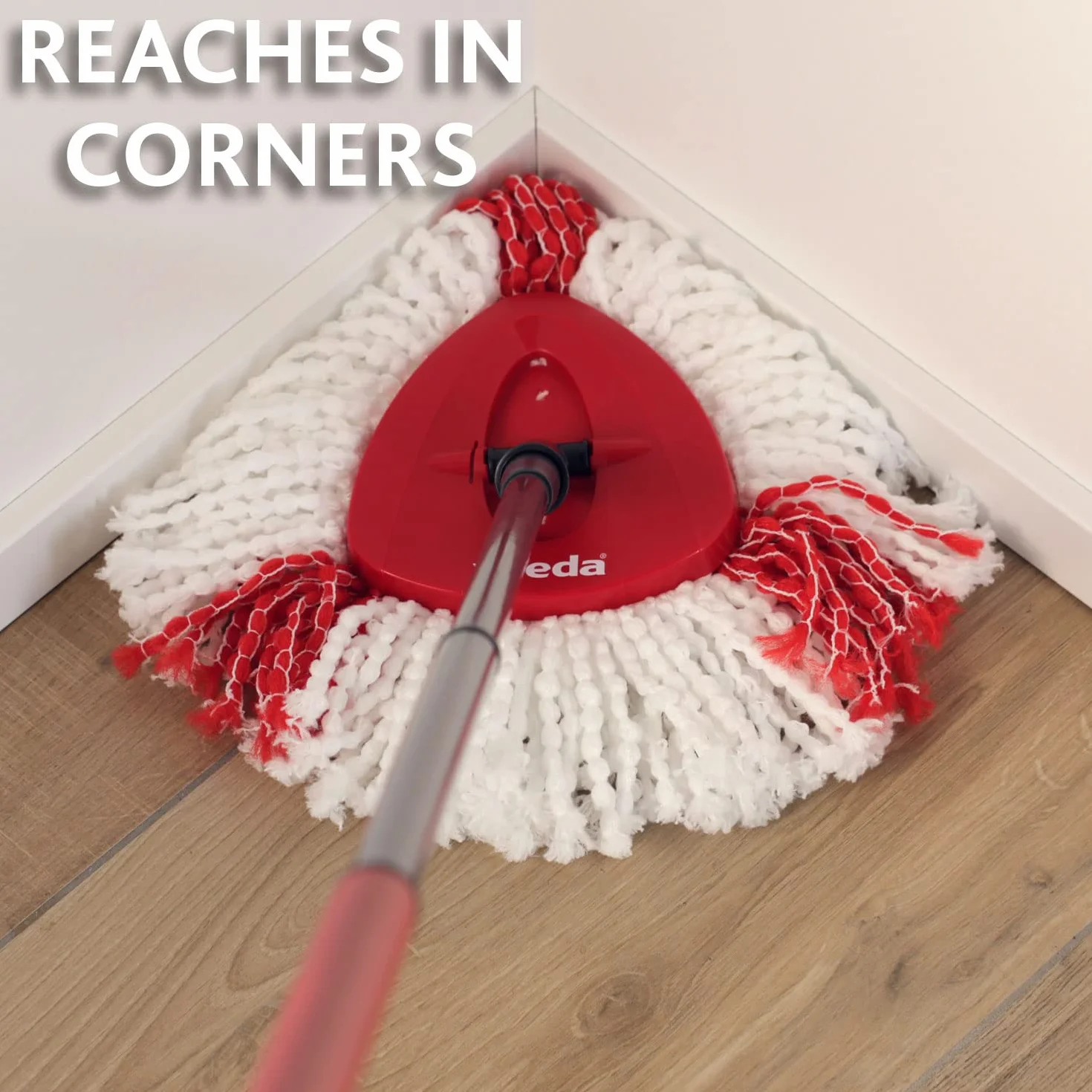 Vileda Turbo Easywring & Clean Mop, Szary/Czerwony, 48,6 x 29,6 cm