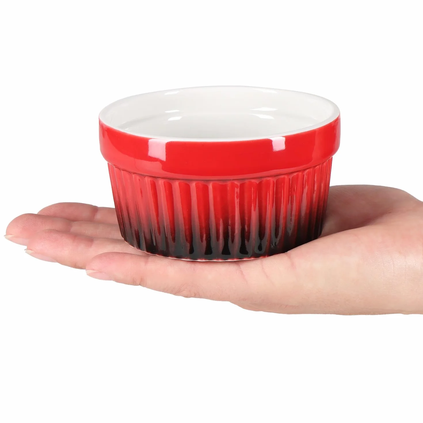 com-four foremki do pieczenia Ragout Fin miska deserowa 185 ml czerwony