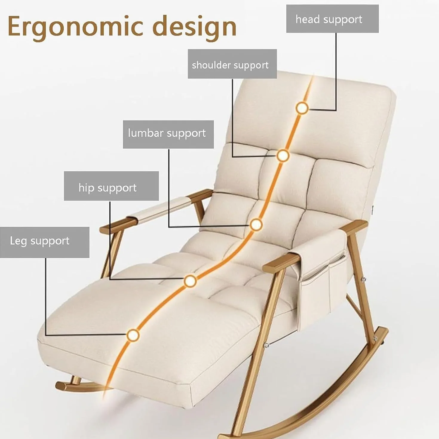 Ergonomicznie zaprojektowany fotel rekreacyjny (szary)