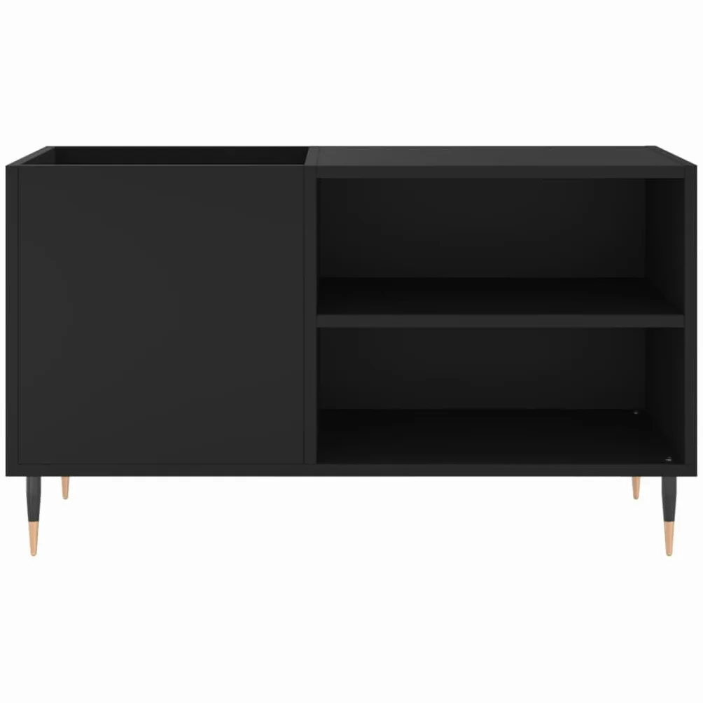 ShGaxin Szafka dyskowa drewno inżynierskie czarne 85x38x48 cm, półka CD, gramofon, szafka na płyty, szafka winylowa, szafka na gramofony - 831693