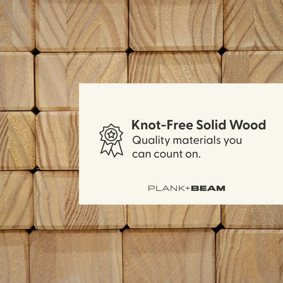 Plank+Beam Nowoczesny stolik konsolowy z litego drewna, 117 cm, wąski, do przedpokoju, za kanapą, do salonu, foyer, łatwy montaż, orzech włoski