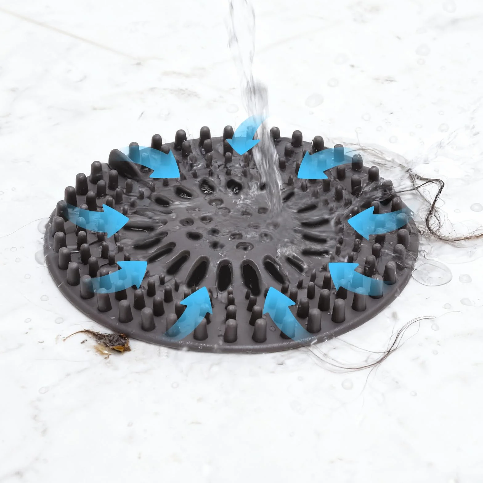 Silikonowe sitko do włosów prysznicowe łapacz włosów 12,5cm