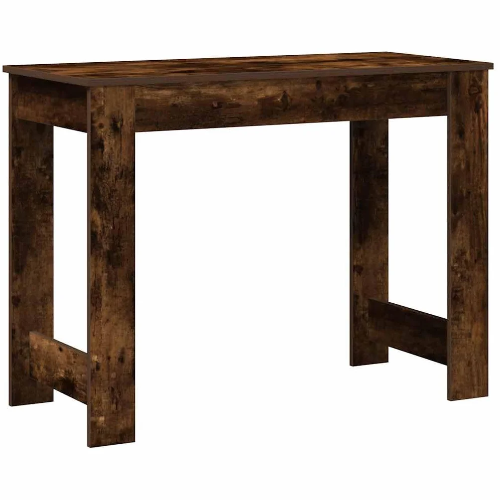 Biurko, dąb wędzony, 100 x 45 x 75 cm, materiał drewnopochodny, stół roboczy z dużym blatem do komputera i przyborów do pisania, stół biurowy z dużą ilością miejsca do przechowywania