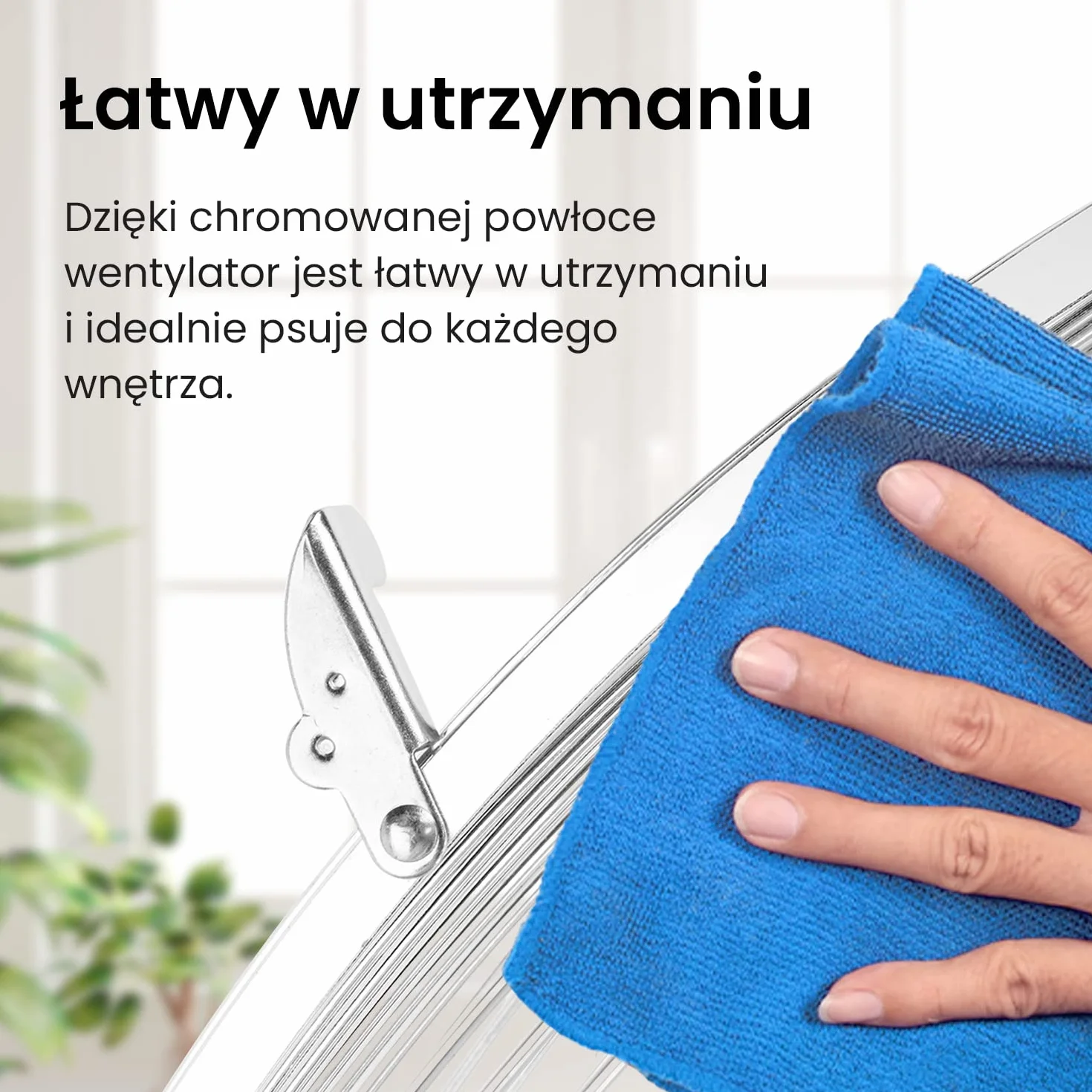 Pro Breeze Wentylator Chłodzący Podłogowy, Duży Wiatrak Przemysłowy, Średnica 50 cm, Mocny Potężny, 120W, Chromowany Okrągły Wytrzymały, 3 Łopatki, do Garażu Warsztatu Sklepu Stodoły Siłowni