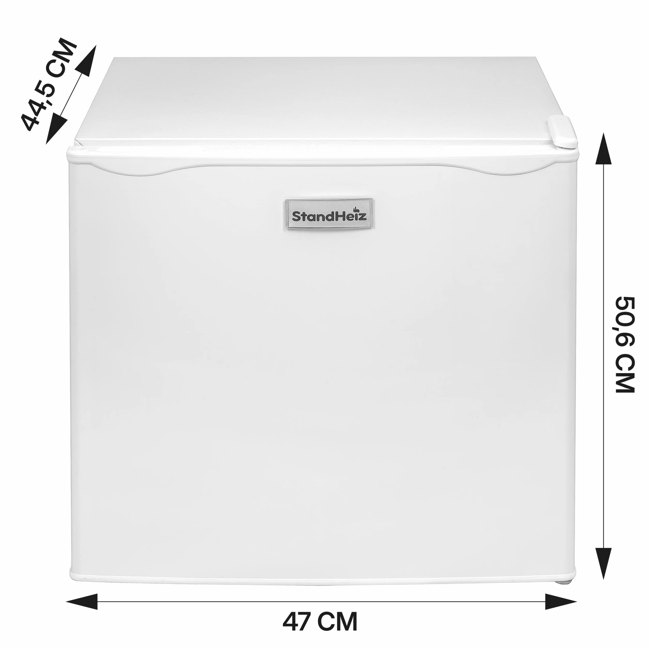 Lodówka Kompresorowa z Zamrażalnikiem 46L, Mini Lodówka Mała i Cicha 45dB, 230V, Przekładane Drzwi, Lodówka Hotelowa do Biura, Pokoju, na Camping i do Akademika, Biała, Kompaktowa