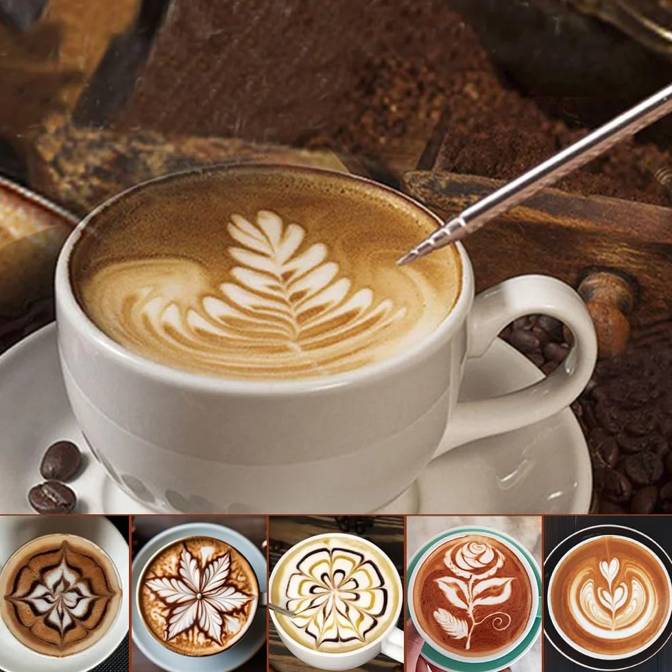 KITDAHOM ręczny dzbanek do spieniania mleka ze stali nierdzewnej 350 ml ze skalą dozownik do śmietany w zestawie z igłą do latte art