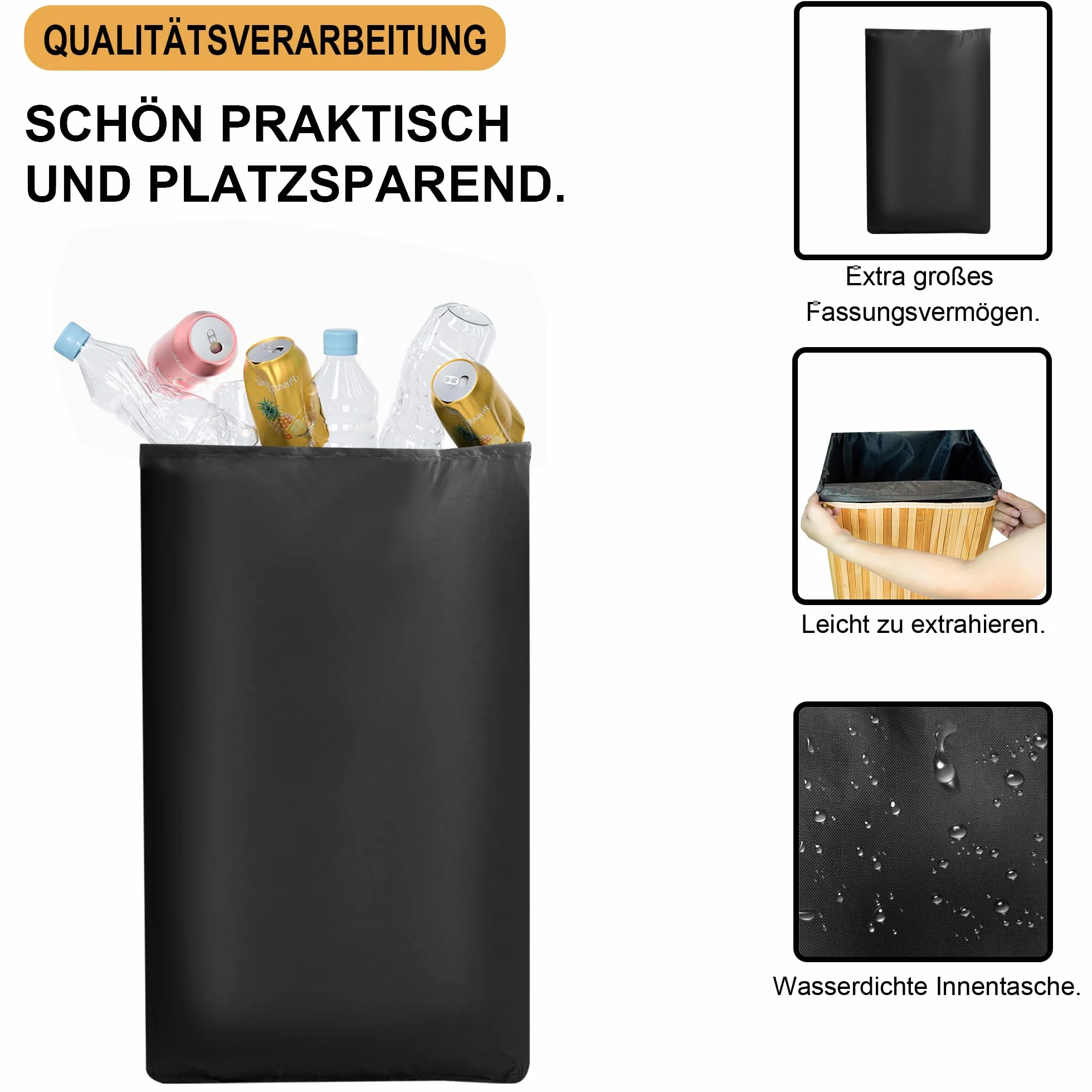 AdelDream Pojemnik do zbierania butelek zwrotnych z pokrywą duży pojemnik do przechowywania pustych i starych szklanych pojemników pojemnik na butelki do kuchni z naturalnego drewna 74L