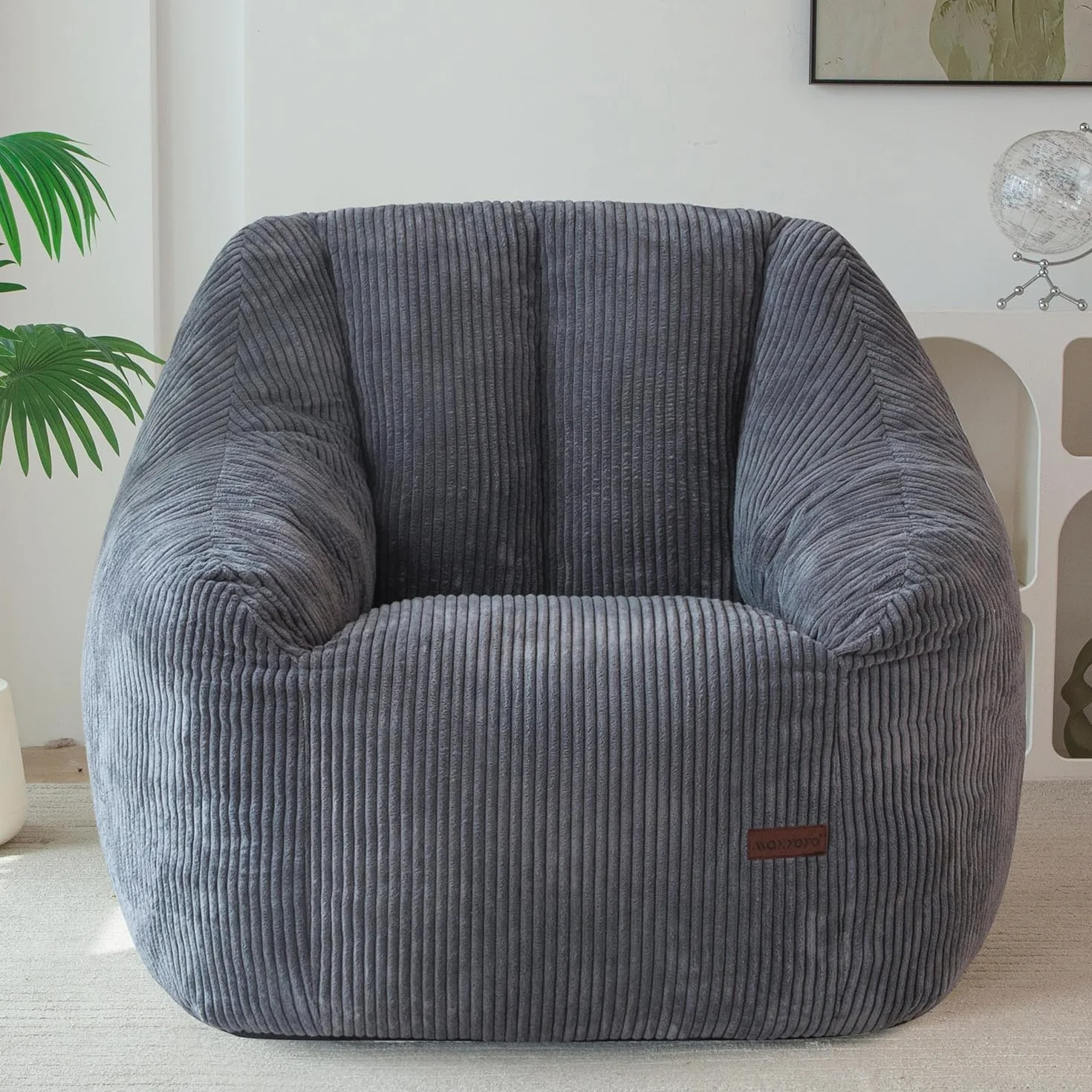 MAXYOYO Worek do siedzenia, sofa z wypełnieniem, przytulny fotel do salonu dla dorosłych i dzieci, wyściełana sofa podłogowa do sypialni, akademika i kącika do czytania