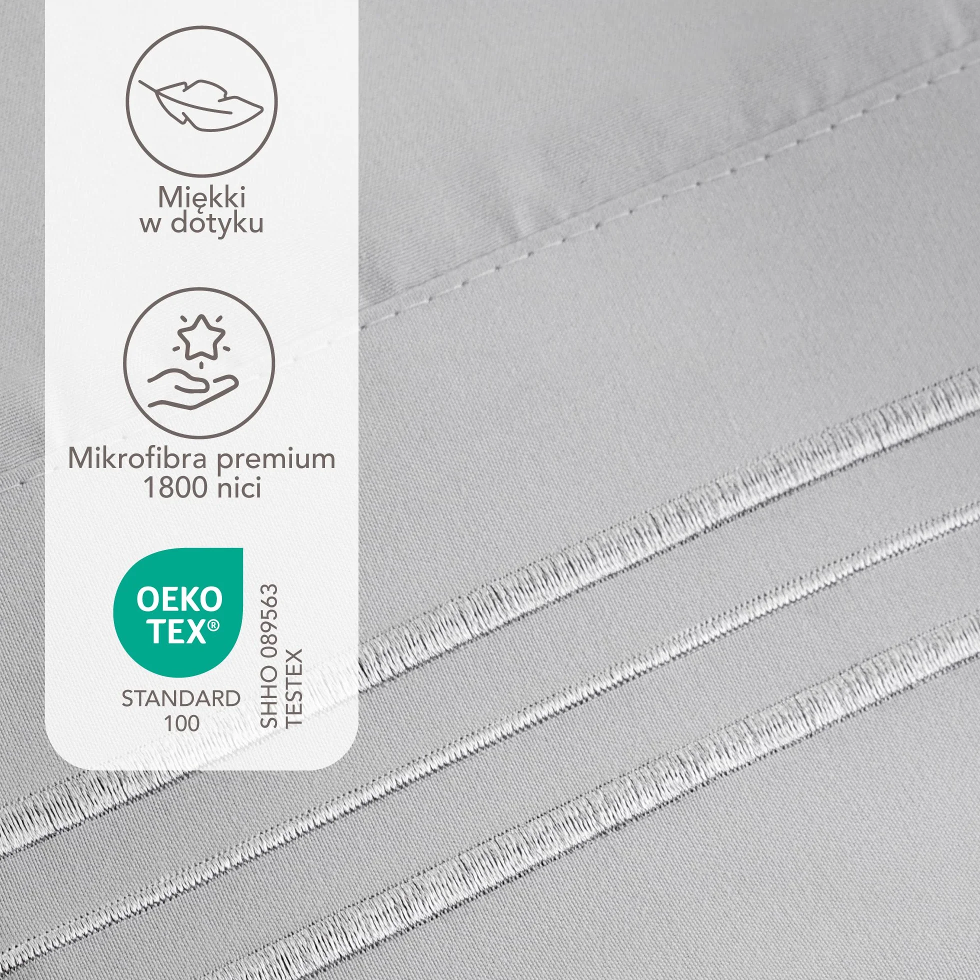 Dreamzie Poszewki na poduszki 60x60 Zestaw 2 sztuk ze szczotkowanej mikrofibry Oeko-Tex Szara