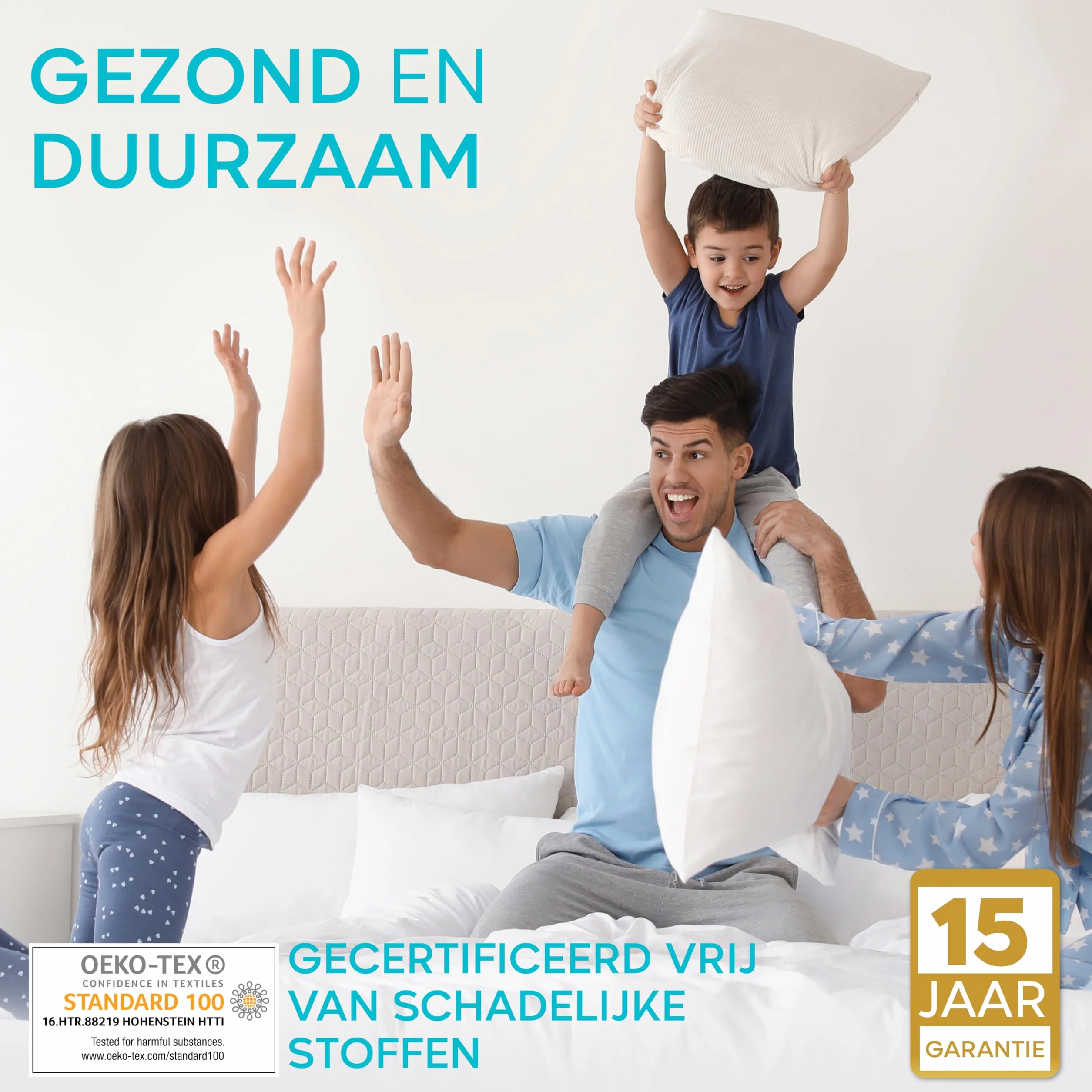 Certyfikowany przez Oeko TEX wodoodporny ochraniacz na materac 160x200 marki Twinzen - Alese 160x200 cm z oddychającej bawełny z 4 elastycznymi narożnikami