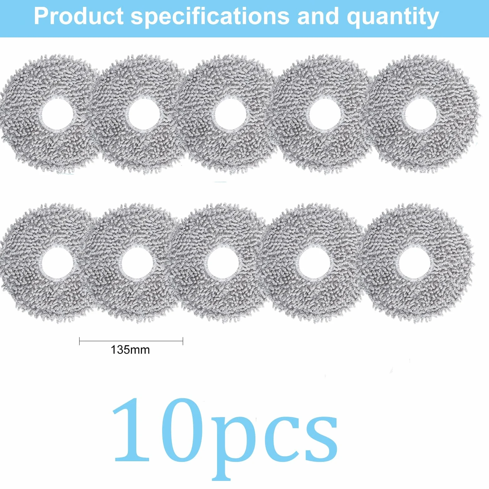Ściereczki do Ecovacs Deebot X2/Omni/X2 Pro/T20 Xiaomi X10+/Dreame L10s Ultra L20 10 sztuk