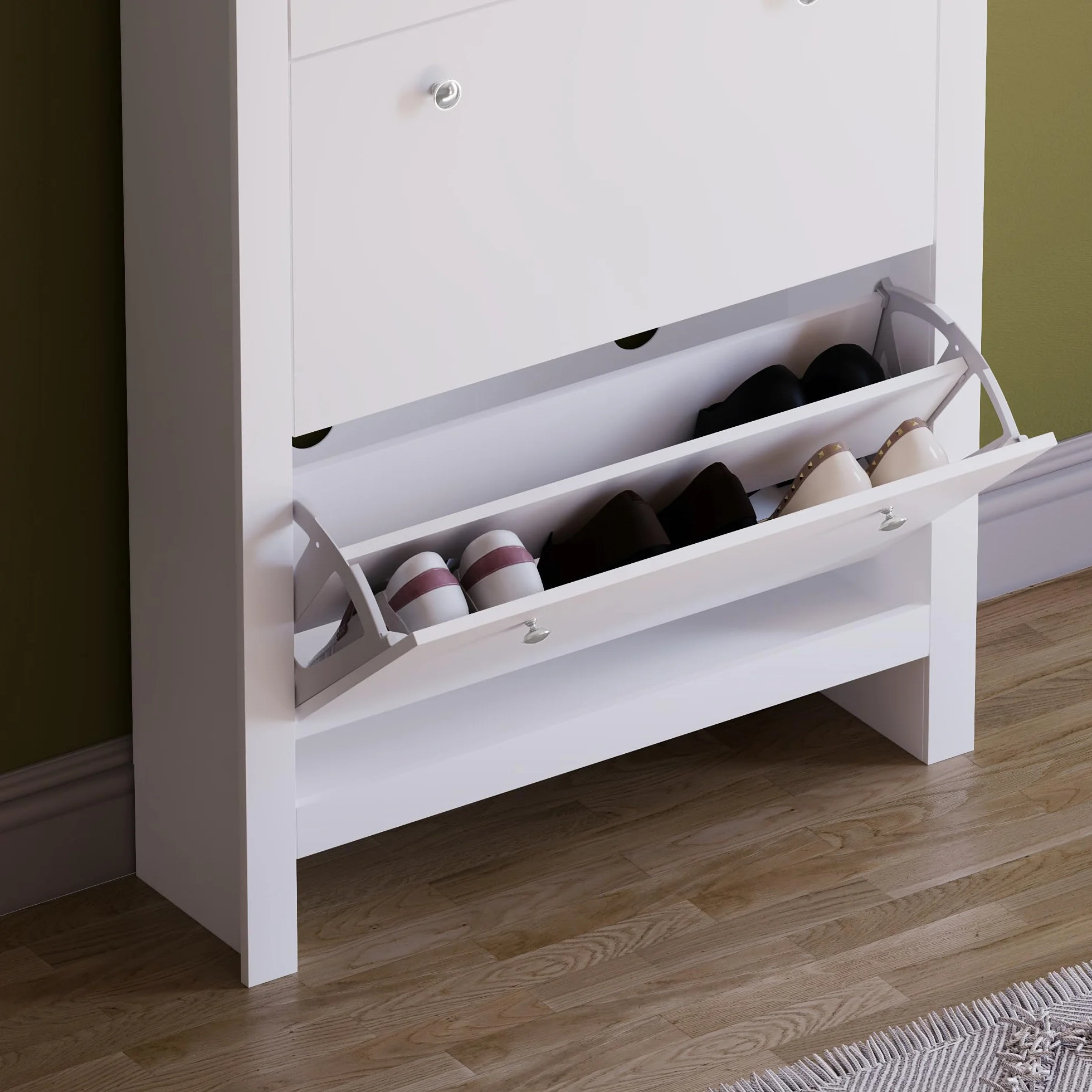 Vida Designs Arlington szafka na buty 2-drzwiowa 1 szuflada MDF biały