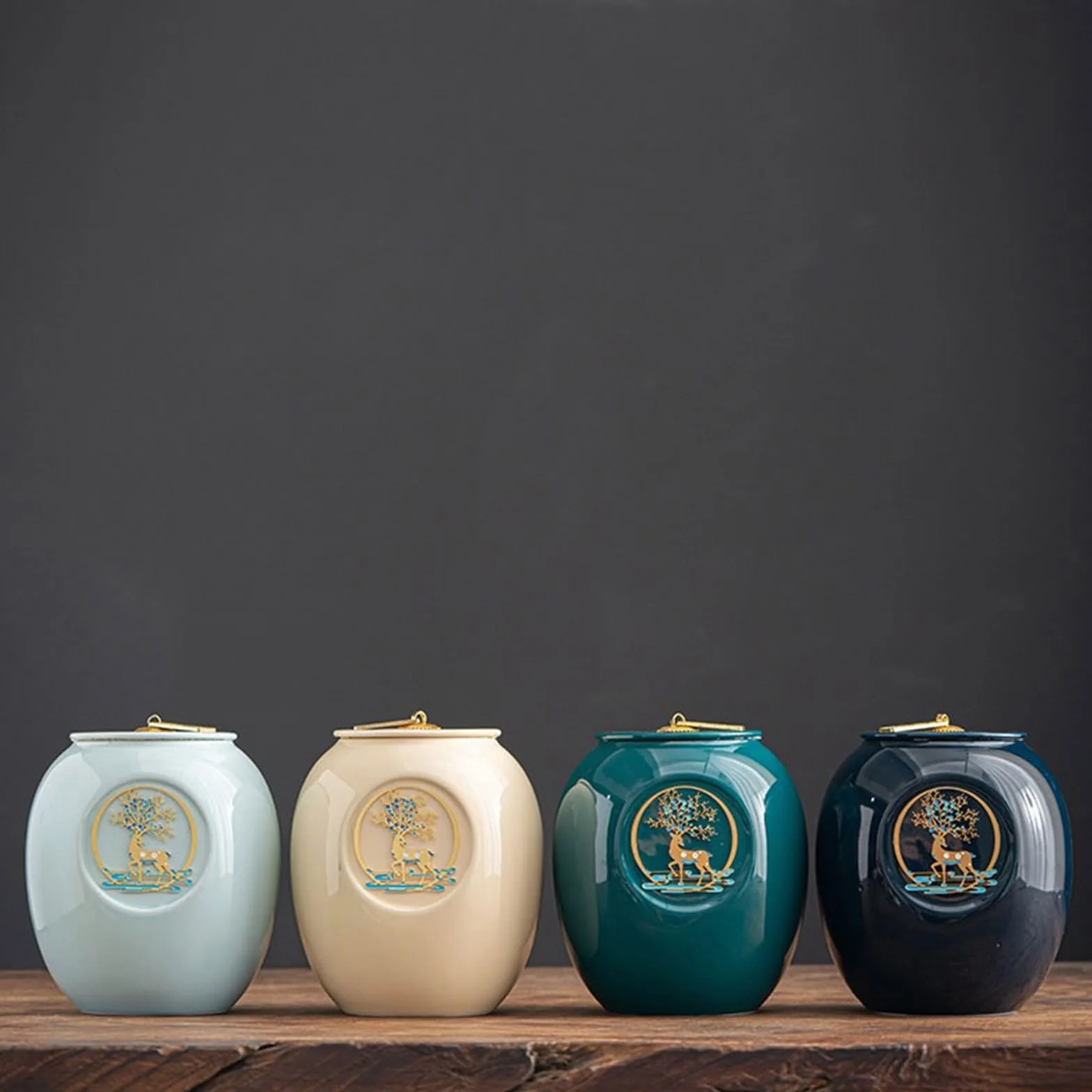 Ceramiczna puszka na herbatę, hermetyczny słoik do przechowywania, ceramiczny uszczelniony słoik duży słoik do przechowywania w gospodarstwie domowym Herbata luzem liściasta Kreatywny magazyn chińskie