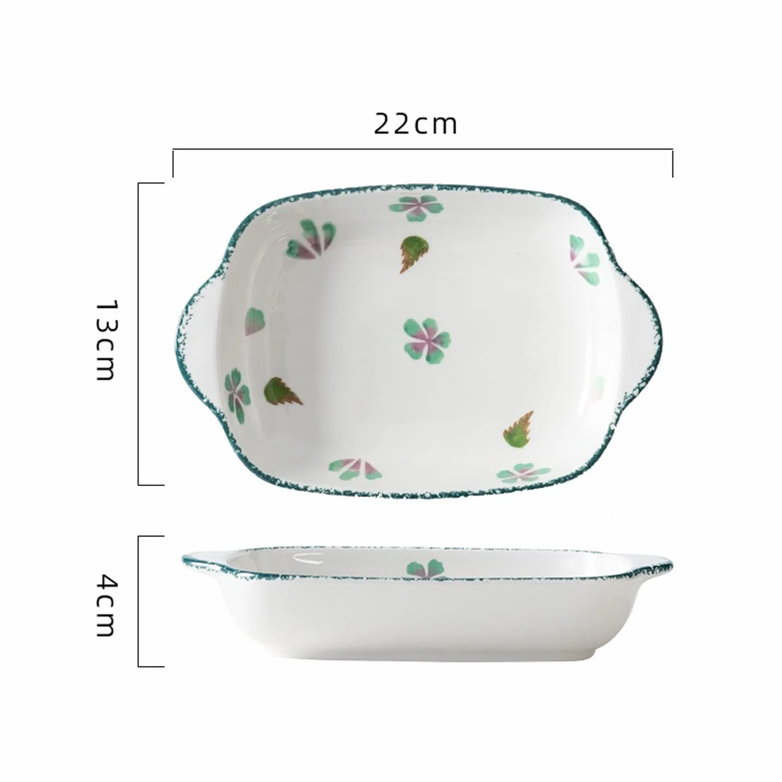 Obuuszne naczynie do pieczenia, naczynia do pieczenia Prostokątna płyta do pieczenia Ceramiczne naczynia do pieczenia z obuusznym piekarnikiem Kuchenka mikrofalowa Naczynie do pieczenia Domowa taca po
