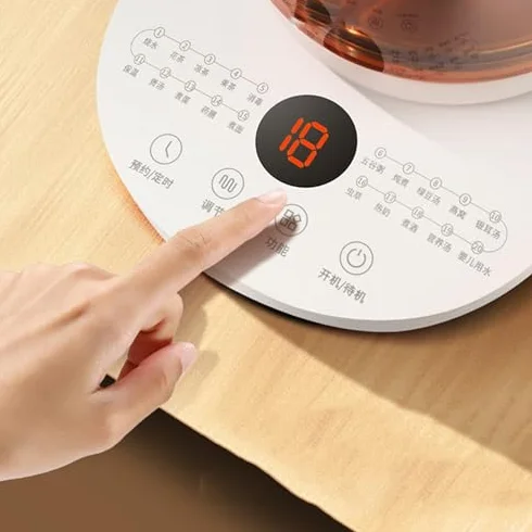 1,8L Czajnik ze szkła elektrycznego, wielofunkcyjny garnek z 20 inteligentnymi programami, Kontrola ekranu dotykowego, 304 ze stali nierdzewnej, Hot Water Teapot do kawy z herbatą, Zastosowanie w domu