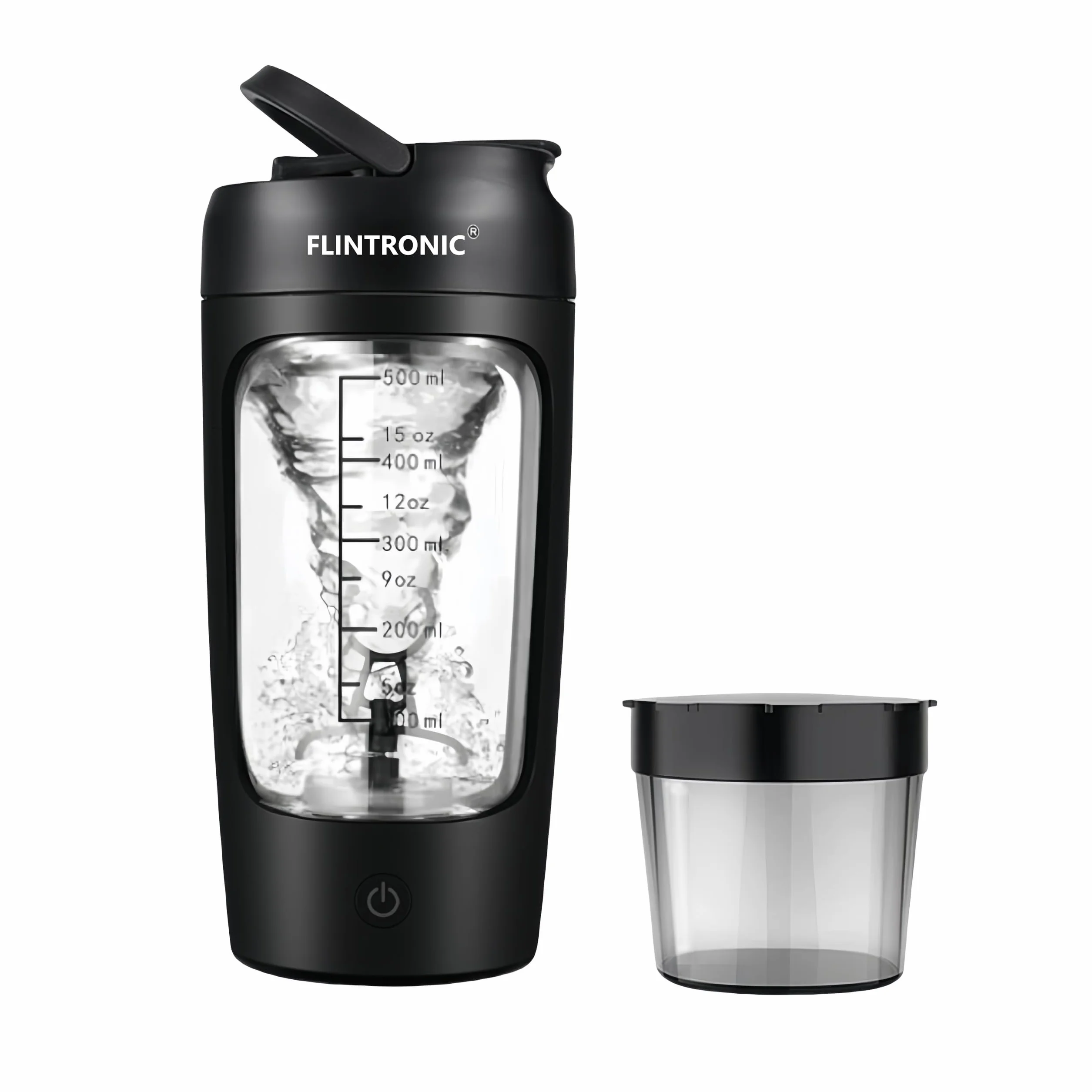 flintronic 650 ml, elektryczny shaker proteinowy, 650 ml, automatyczny mikser białek, napełniany przez USB C, do koktajli proteinowych, bez BPA
