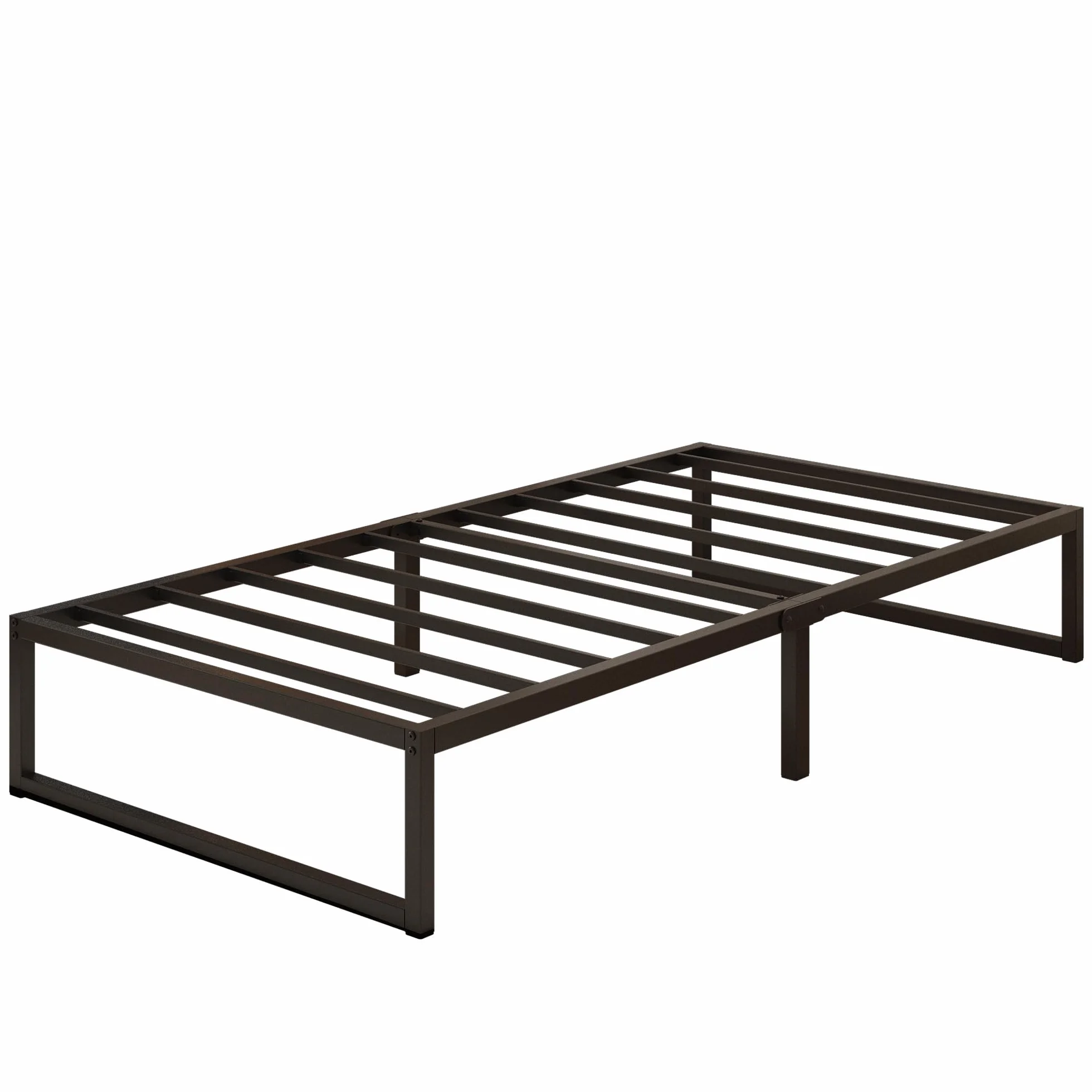 Yicensen Metalowe łóżko 90 x 200 cm ze stelażem metalowym, wysokość 35 cm, rama łóżka, łóżko pojedyncze, stabilny, łatwy montaż, czarne | Nośność 350 kg, wysokość 36 cm, cichy, łatwy montaż, nóżki antyderapants, czarne