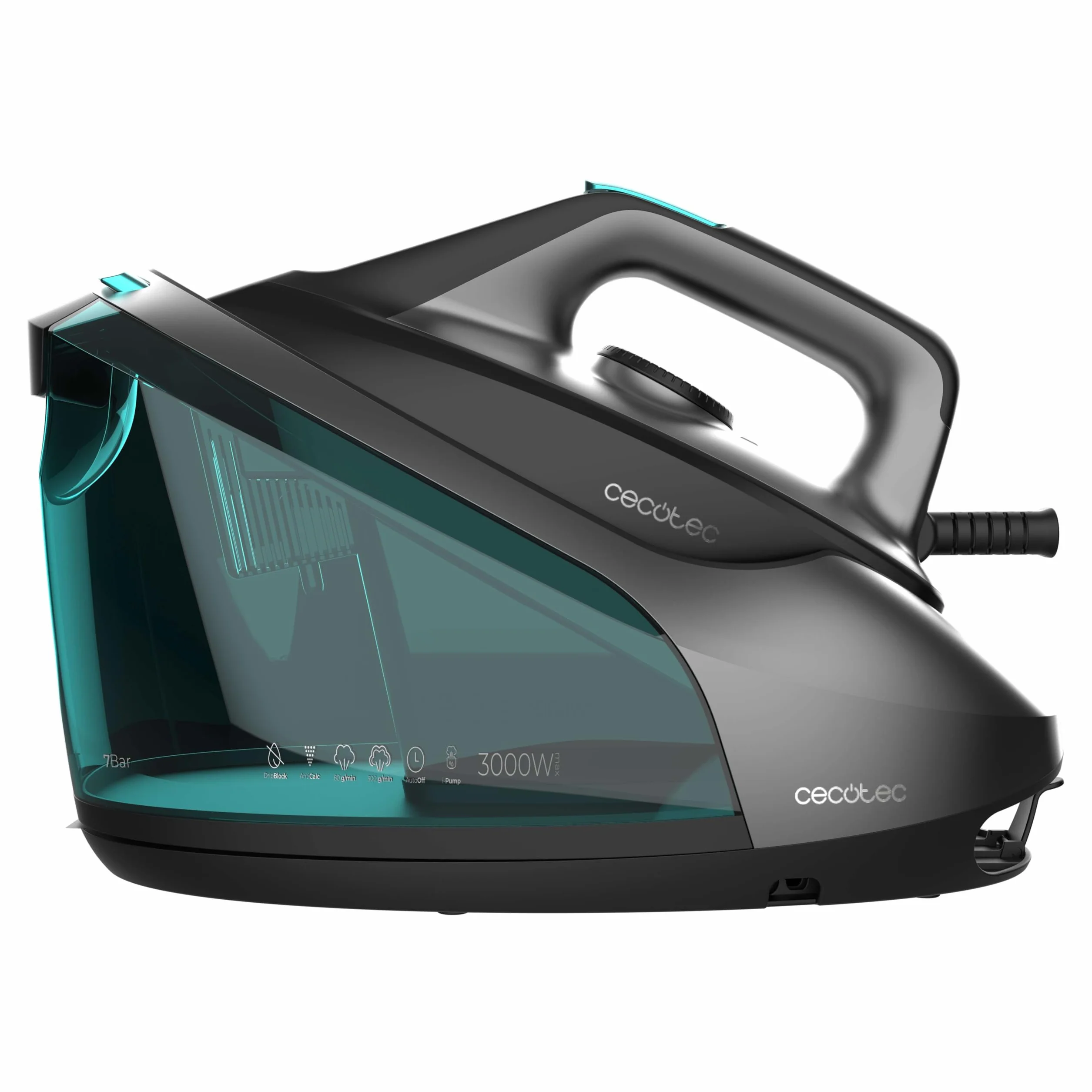 Cecotec Stacja do prasowania IronHero 3000 Stacja. 3000 W, 7 bar, ultraślizgowa podeszwa ceramiczna, uderzenie pary 400 g/min, 140 g/min stała para, zatrzymanie kapania i samoczyszczenie