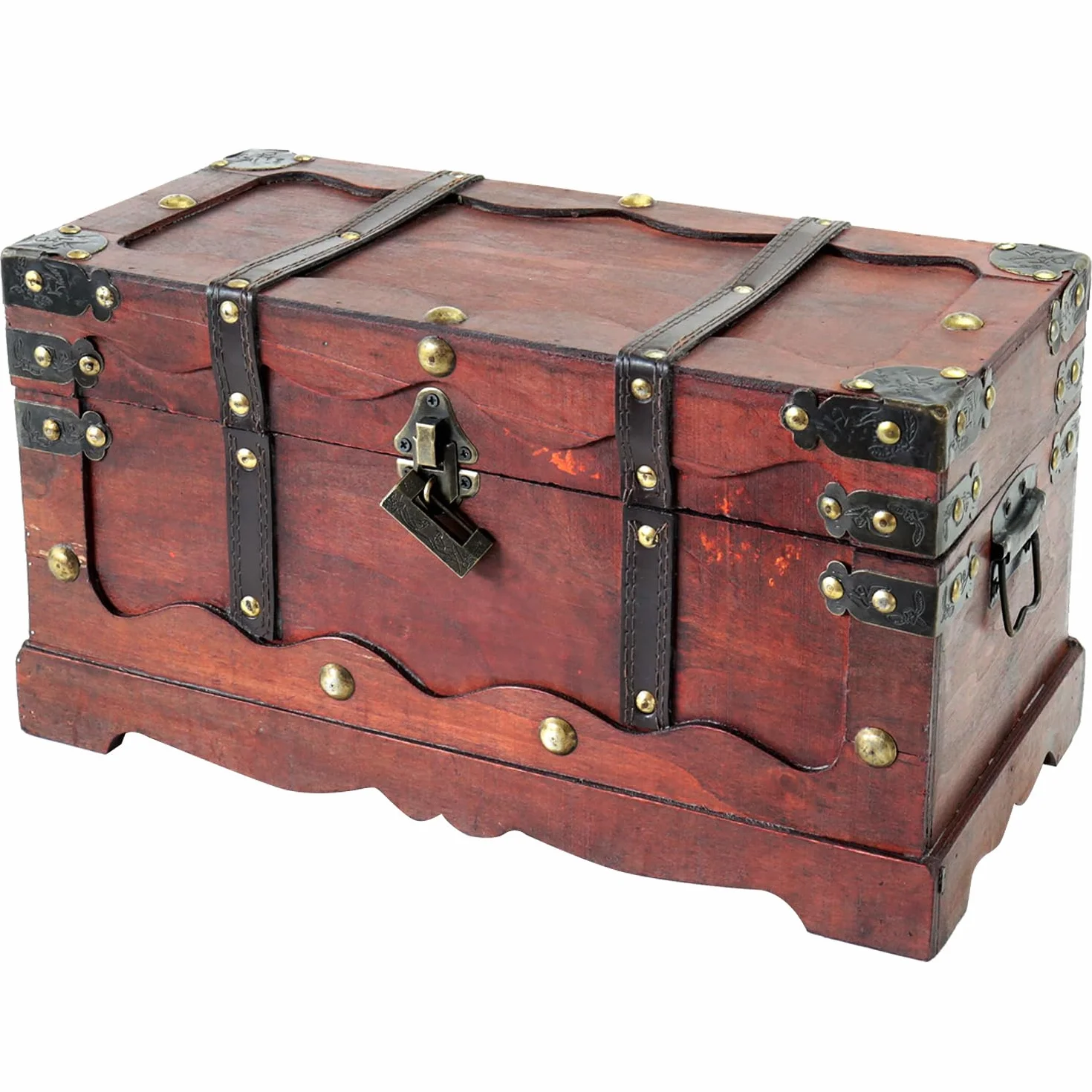 Skrzynia na skarby drewniana HMF 6400-140 z zamkiem 40x19x22 cm