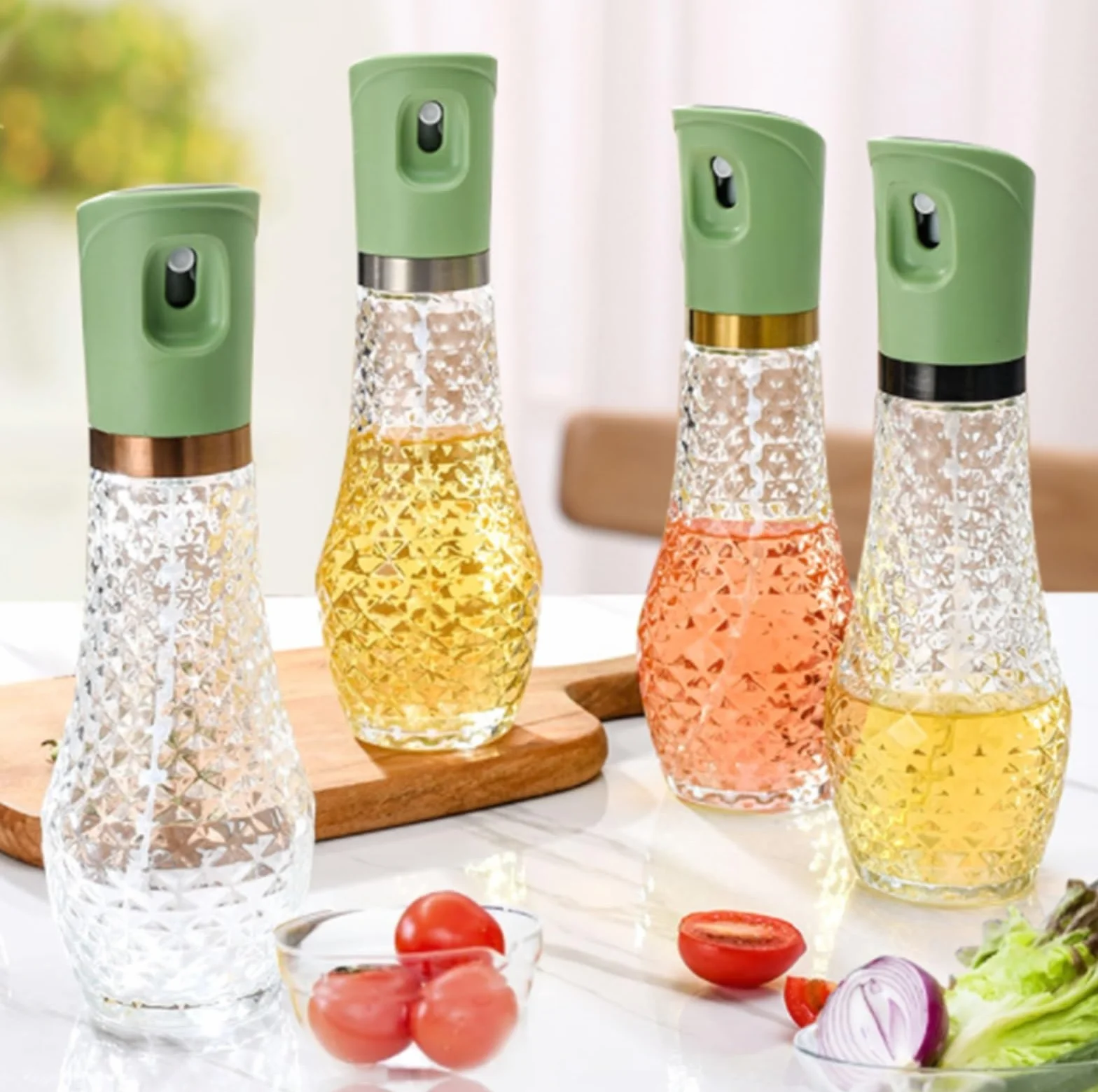Spray na Olej Rozpylacz Oleju Rozpylacz Do Oleju Spożywczego Rozpylacz Do Oleju Odpowiedni Do Frytkownicy Powietrznej, Pieczenia Sałatki, Grilla Opryskiwacz Olejowy(Yellow)