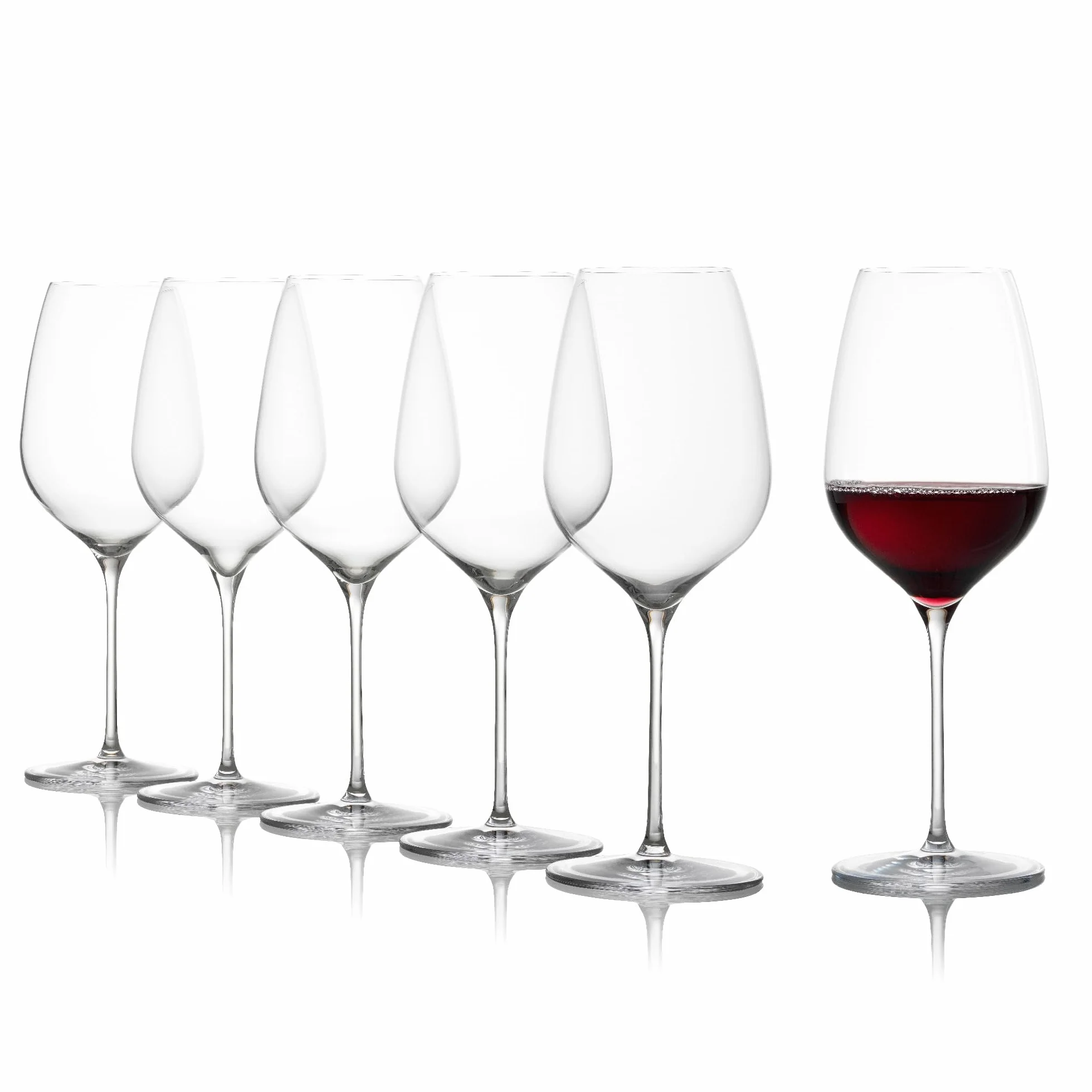 Stölzle Lausitz Kieliszek do czerwonego wina Fino/zestaw 6 kieliszków do czerwonego wina, wysokiej jakości, nowoczesne, eleganckie, lekkie kieliszki do czerwonego wina/Stölzle