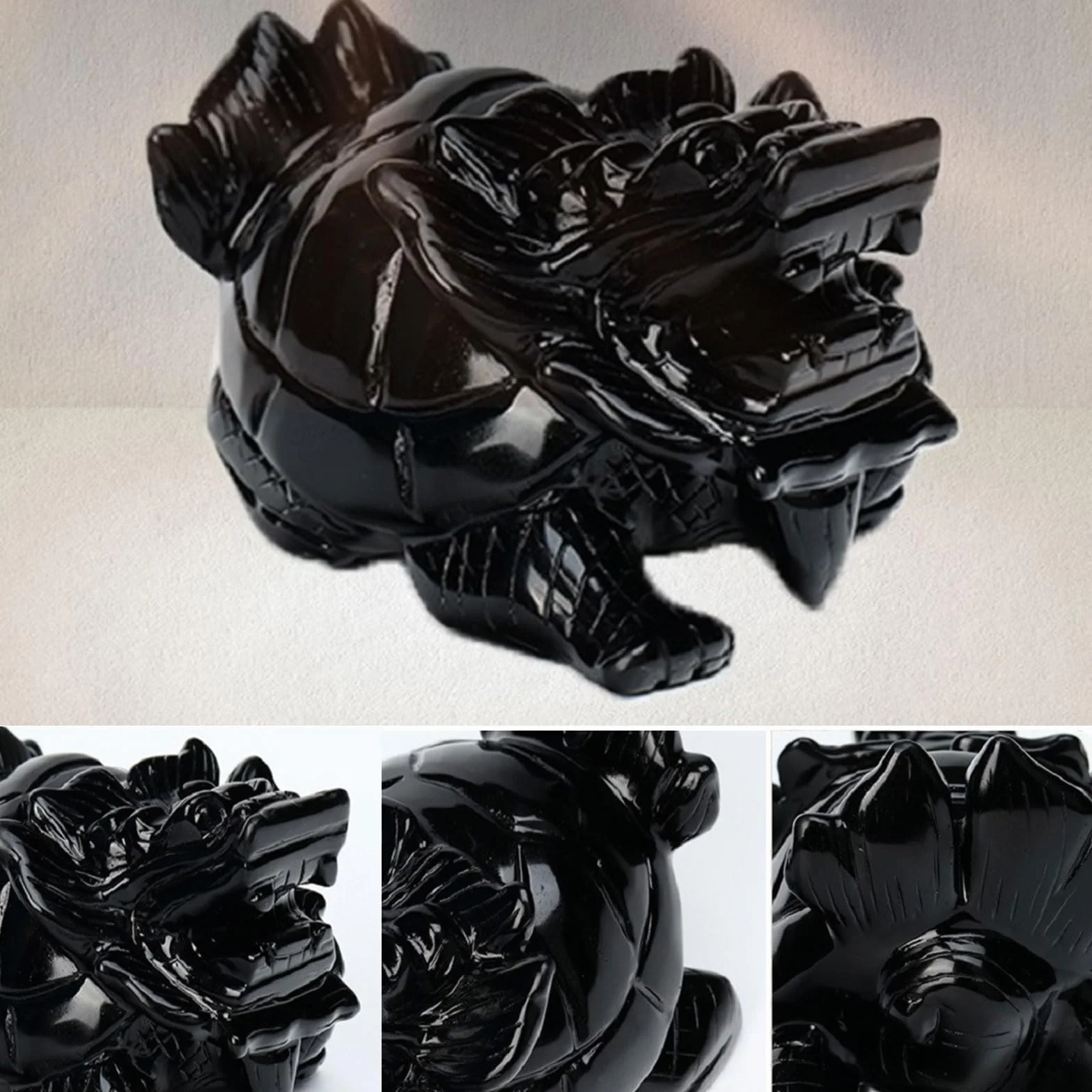Czarny obsydianowy kamienny posąg żółwia-ręcznie rzeźbiony żółw kolekcjonerska rzeźba, kieszonkowa figurka zwierzątko do wystroju domu Feng Shui,6cm
