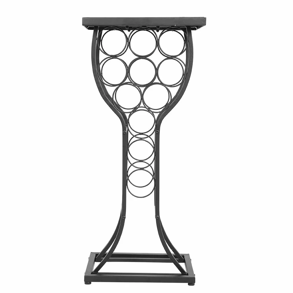 Cocoarm Stojak na Wino z Metalu i Marmuru, 11 Butelek, Elegancki Organizer na Napoje