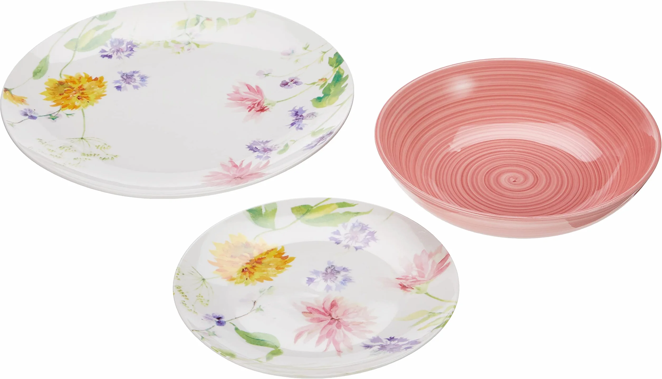 Tognana Audrey serwis talerzy dla 6 osób, 18-częściowy, porcelana, wzór kwiatowy