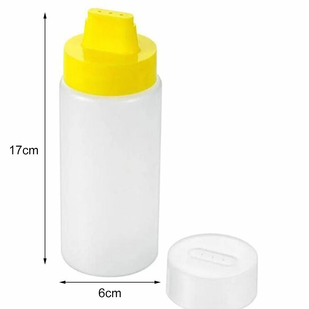 2 butelki do wyciskania, 300 ml, bez BPA, z 4 otworami, plastikowe, grube butelki do sosów, sosów, keczupu, na sosy, do sosów, sosów, sosów, sosów, sosów, na sosy, do sosów