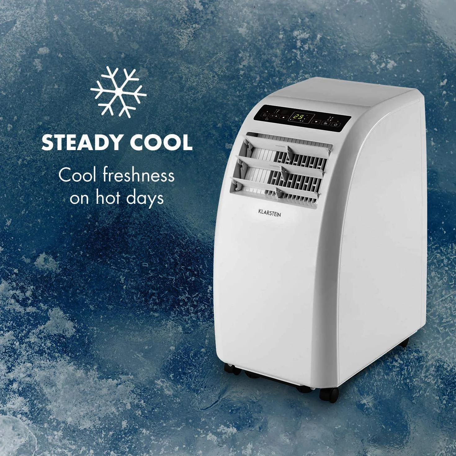 Klarstein Metrobreeze Rom mobilny klimatyzator - osuszacz, 10.000 BTU, 3 tryby, timer, pilot, biały