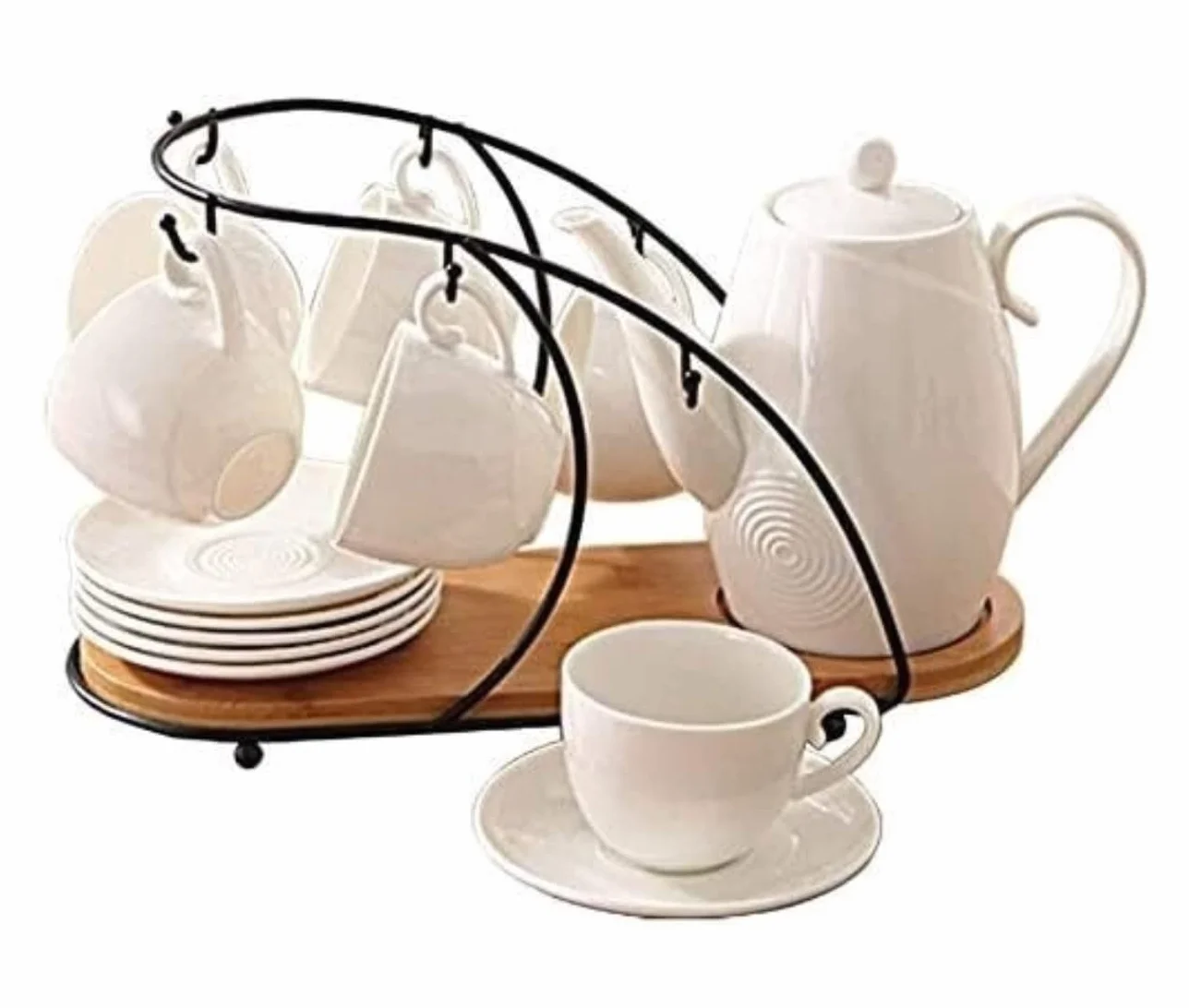 Serwis Do Kawy Na Przyjęcie 14 Sztuk Ceramiczny Zestaw Do Herbaty Szkliwiona Porcelana Serwis Kawy I Z Uchwytem Na Kubek Kubki Czajniczek Taca Popołudniowa Herbata Popołudniowa