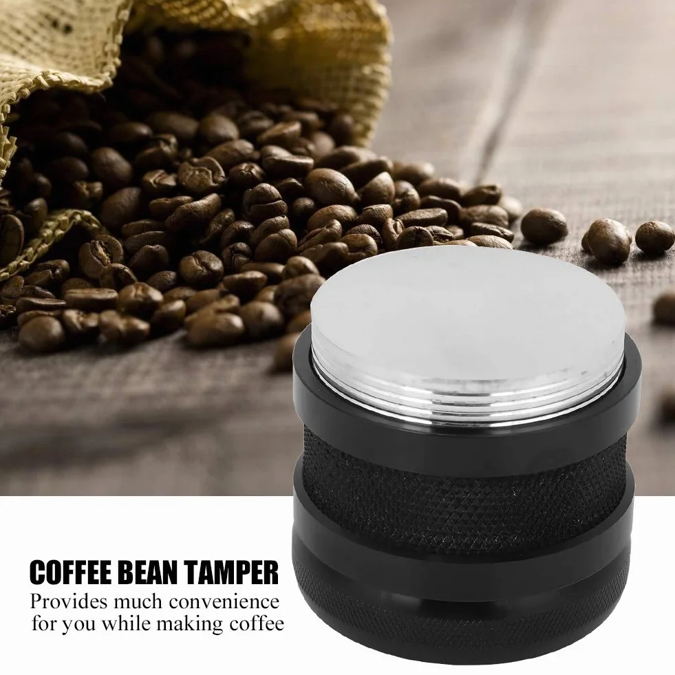 Aluminiowy ubijak do kawy, 58 mm, podwójna głowica, regulowany stamacz espresso, inteligentne narzędzie do wyciskania ziaren kawy z dystrybutorem proszku, profesjonalne akcesoria baristy do domu