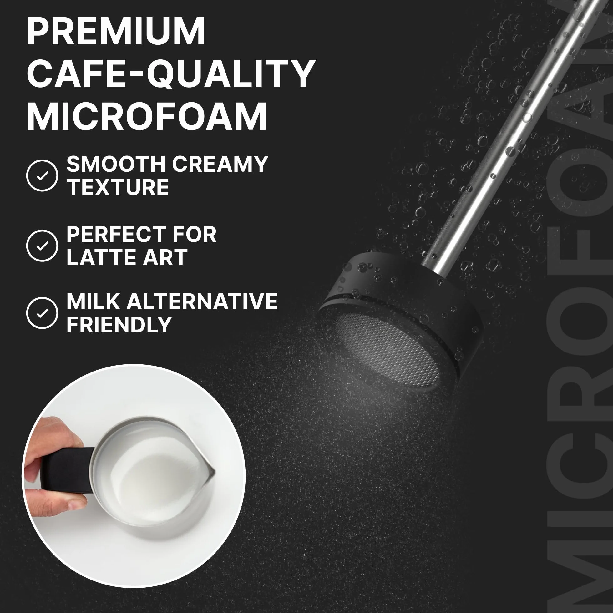 Subminimal NanoFoamer White Special Edition litowy ręczny spieniacz na mleko; sprawia, że mleko z mikrofonem premium do napojów kawowych w stylu baristy w domu. USB-C