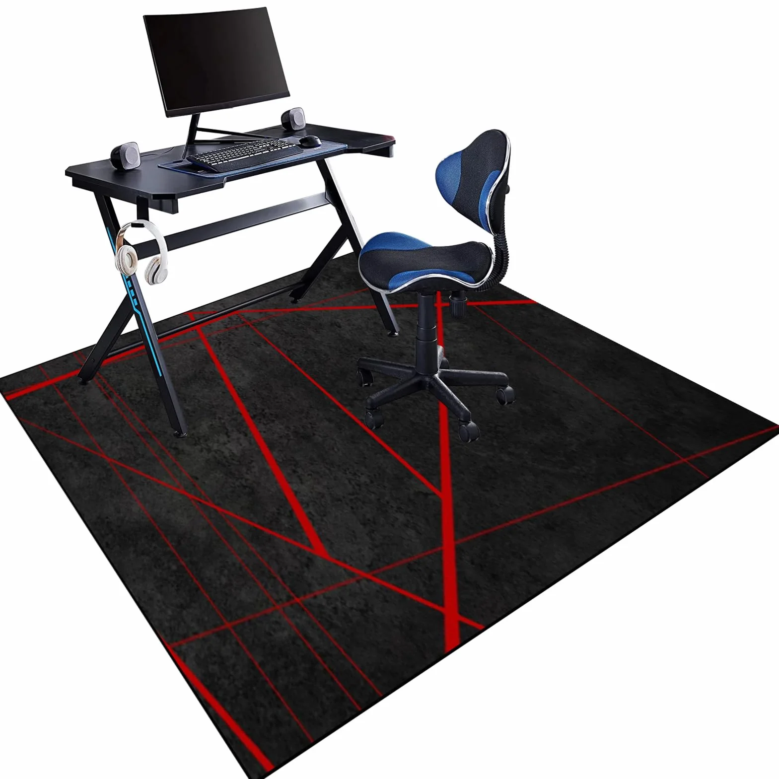 Dywan Krzesło Gamingowe, Ochraniacz Podłogi Wózki Inwalidzkie Biuro, Mata Ochronna Na Podłogi, Antypoślizgowa Mata Do Komputera Do Gier Podłogowych 110 x 130 cm