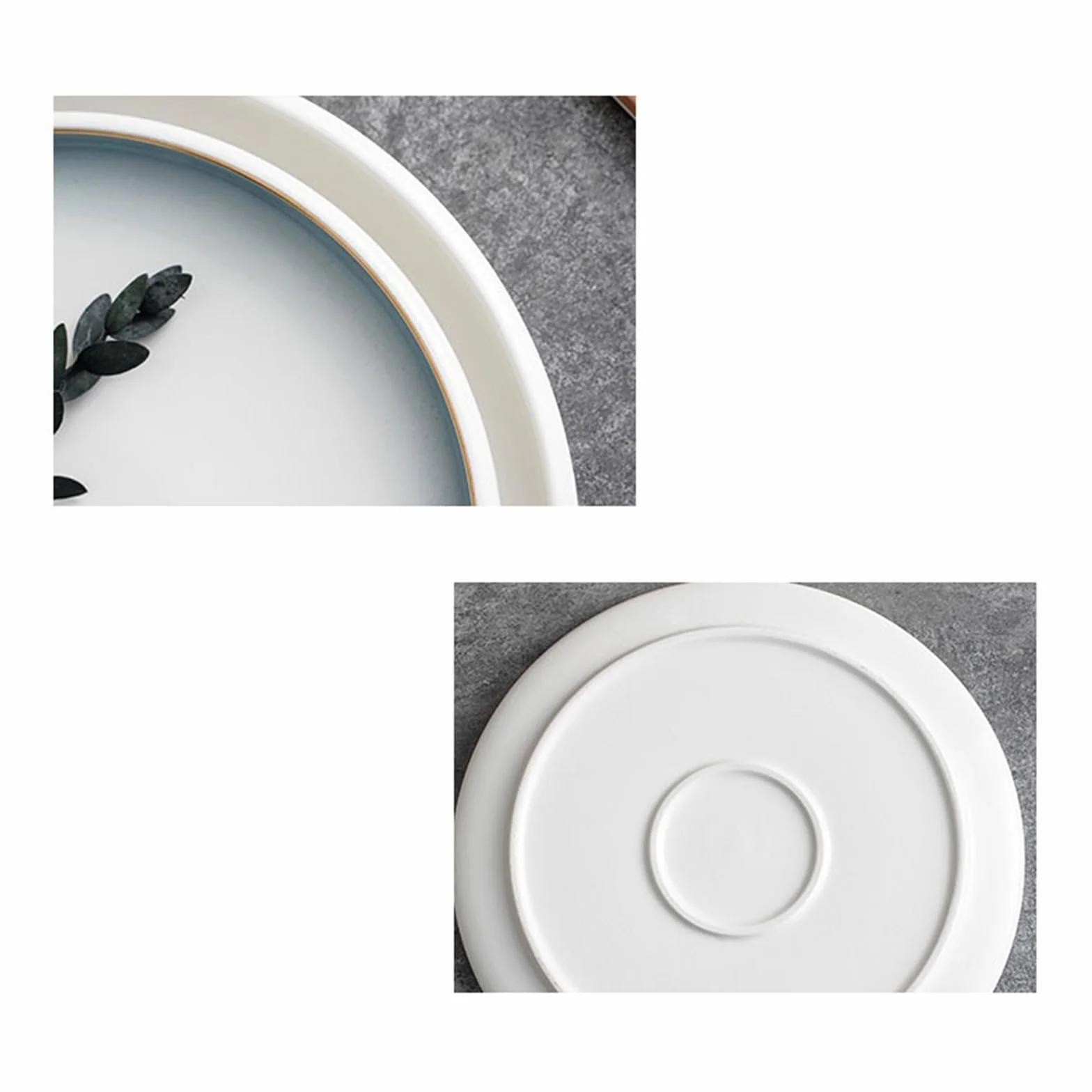 zastawa stołowa Ceramiczny talerz na warzywa Wysokiej jakości talerz obiadowy do użytku domowego Wysokiej jakości talerz bufetowy Komercyjna wykwintna zastawa stołowa zestaw zastawy stołowej(Blue,12 i