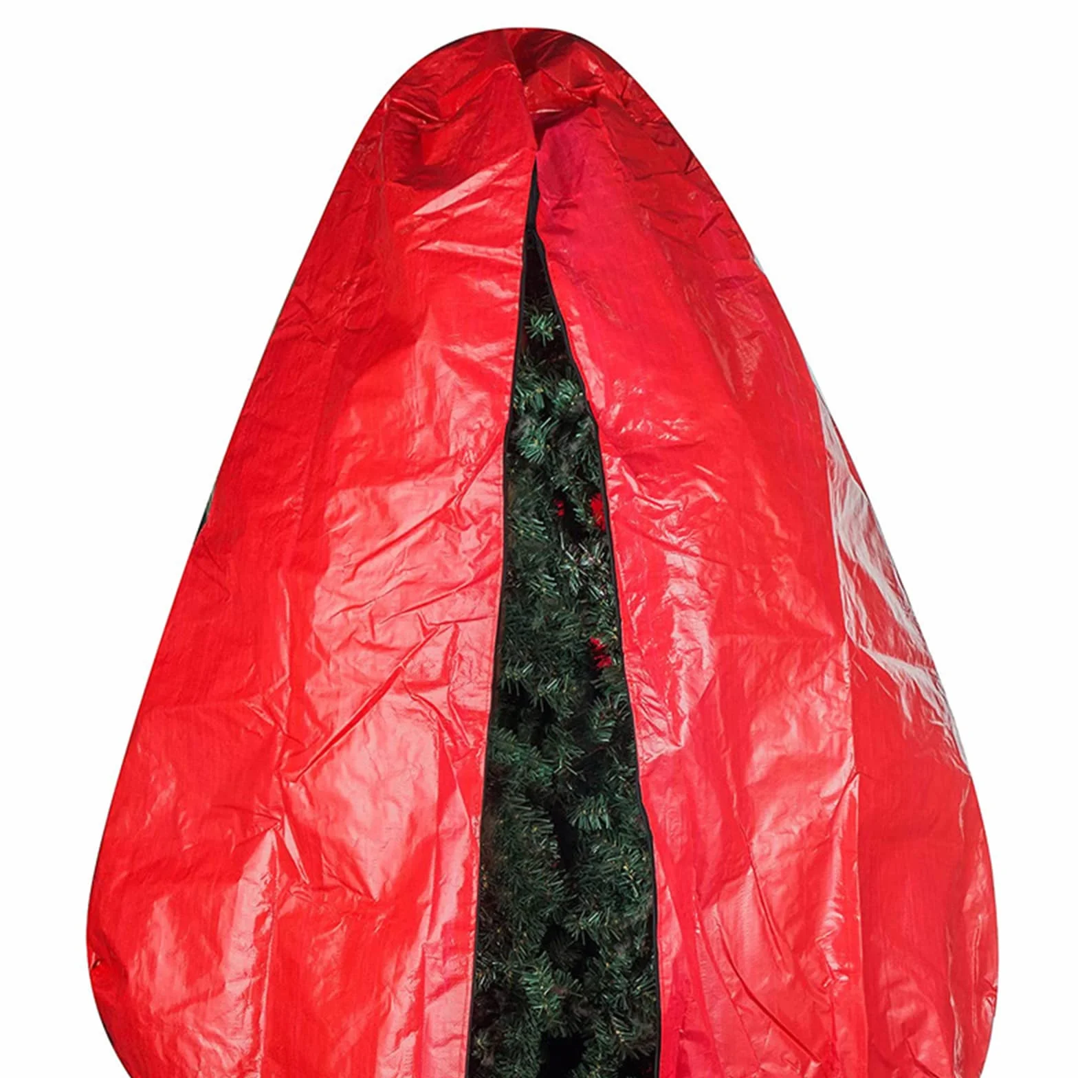 Osłona przeciwpyłowa na choinkę, pionowa torba do przechowywania choinki z zamkiem błyskawicznym, sznurek, pokrowiec na choinkę, 114 x 254 cm