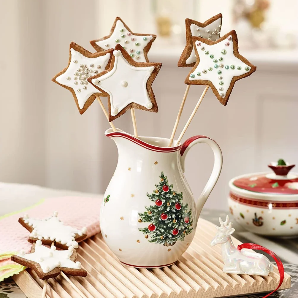 Villeroy & Boch Toy's Delight zestaw do mleka i cukru, dzbanek na mleko (500 ml) i cukiernica (420 ml), zastawa do serwowania z dekoracją bożonarodzeniową, porcelana premium, czerwono-biały
