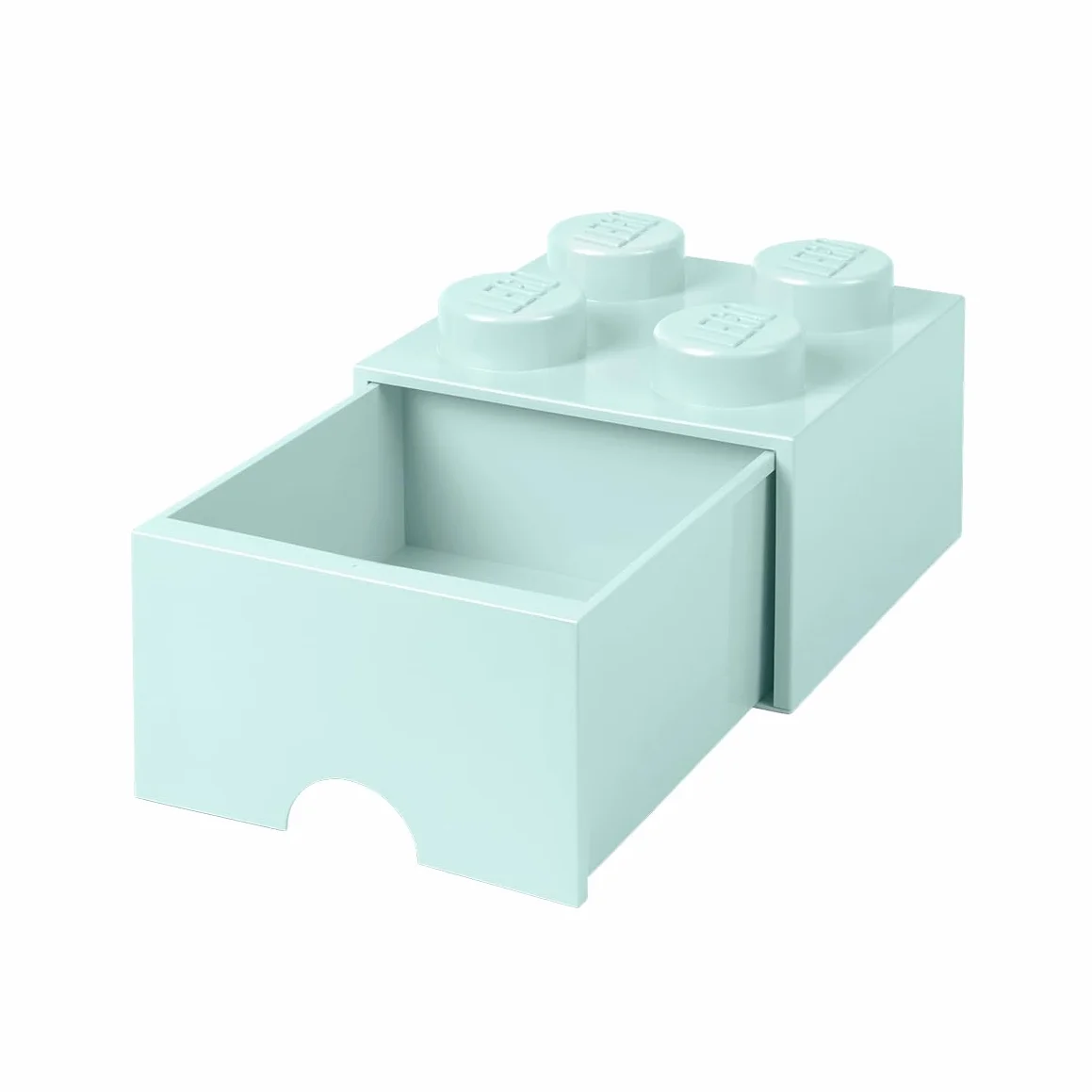 Room Copenhagen Lego Brick 4 gałki, 1 szuflada, do przechowywania, 4,7 l, zielony, niebieski (Aqua Light Blue) / miętowy, 25 x 25 x 18 cm