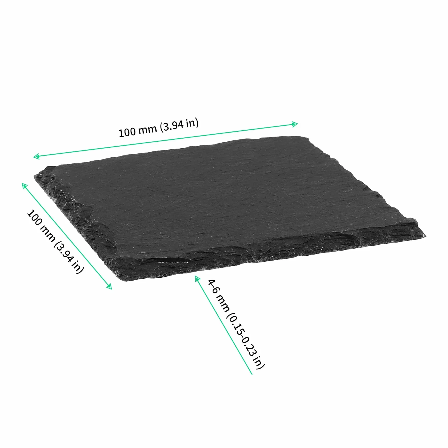 FUNSUEI Łupkowe podstawki pod napoje, 12 sztuk, 10 x 10 cm, kwadratowe podkładki pod napoje, kubki, bar, szkło