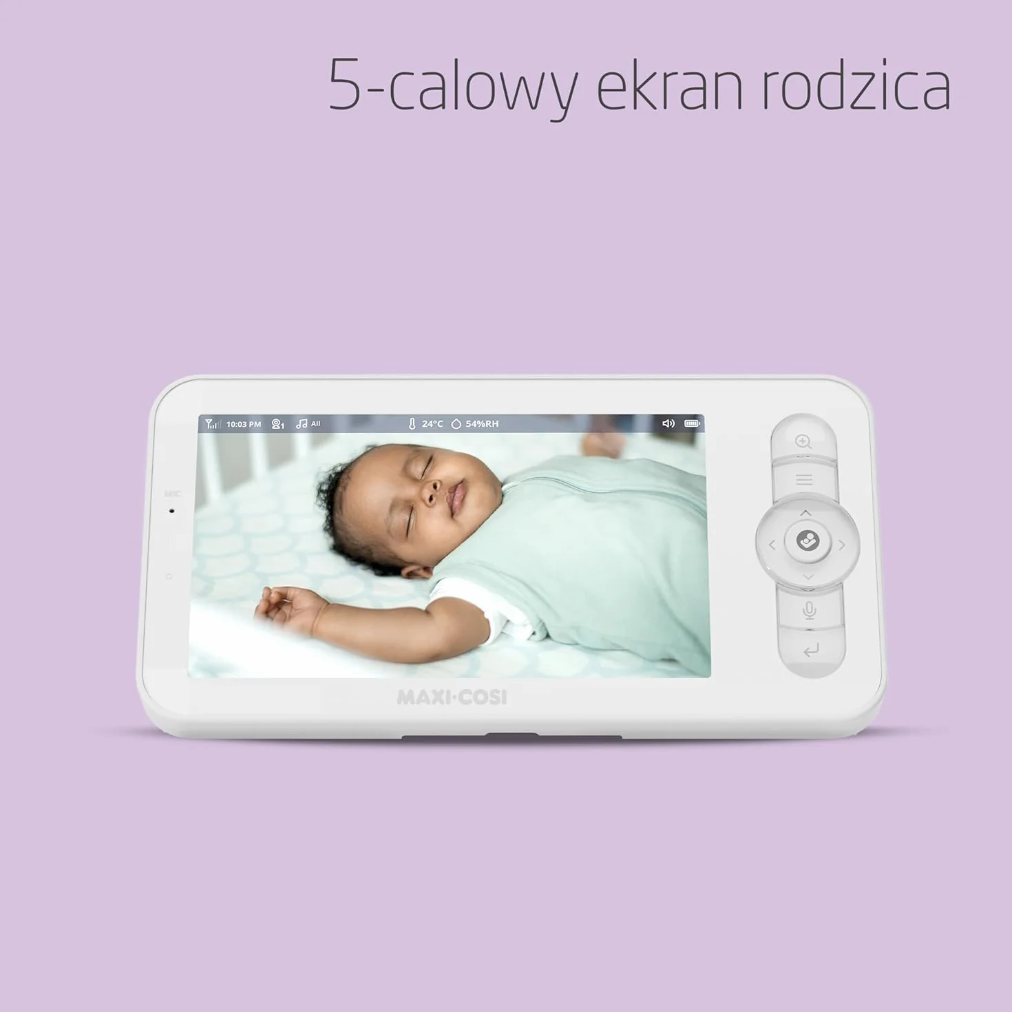 Maxi-Cosi See Pro Kamerka, inteligentna kamerka z aplikacją, kamerka wideo do pokoju dziecięcego, tłumacz płaczu, autowykrywanie ruchu, wideo UHD (2K), ekran 5”, element Maxi-Cosi Connected Home