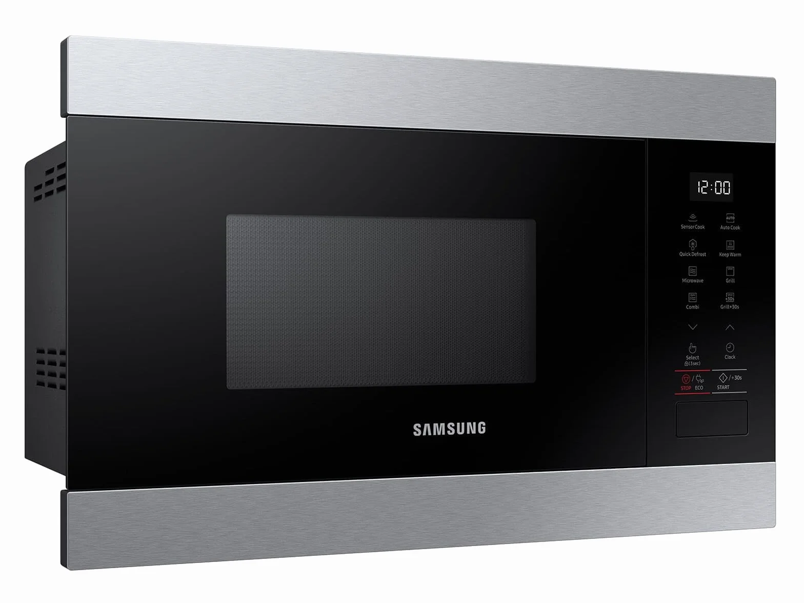 Samsung MG22M8274AT/E1 kuchenka mikrofalowa do zabudowy z grillem, 850 W, pojemność 22 l, mała kuchenka mikrofalowa do wnęki 38 cm, funkcja utrzymania ciepła, inteligentny czujnik, odporne na