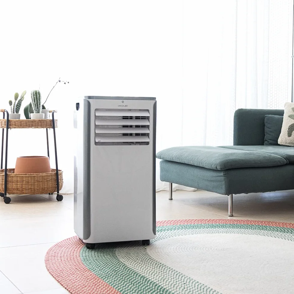 Cecotec Przenośna klimatyzacja z pilotem i pompą ciepła ForceClima 9400 Soundless Heating. 9000 BTU, wyświetlacz LED, 5 trybów, osuszanie, zasięg 20 m2