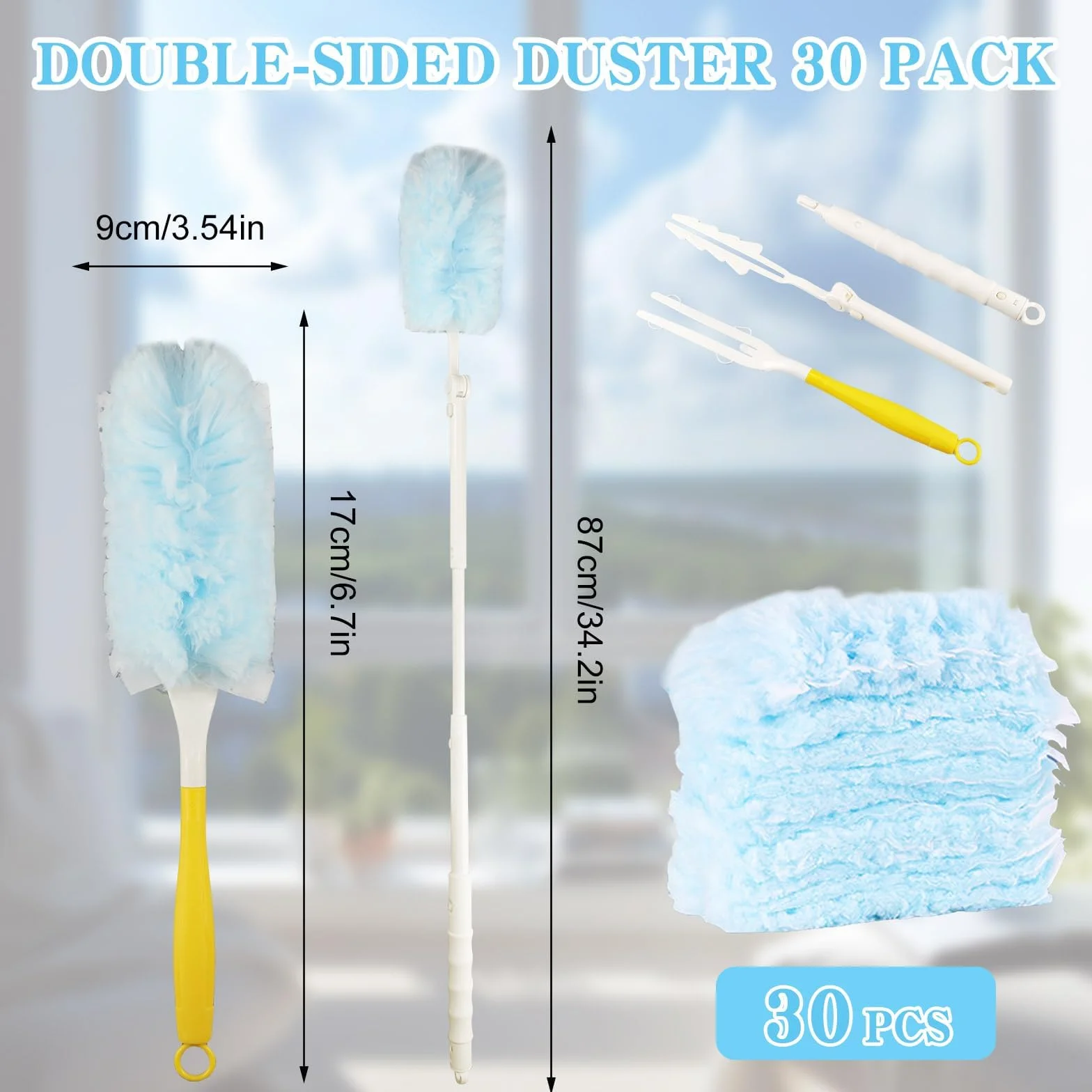 Swiffer Duster kompatybilne wkłady kurtki puchowej 32 sztuki z uchwytem i drążkiem teleskopowym