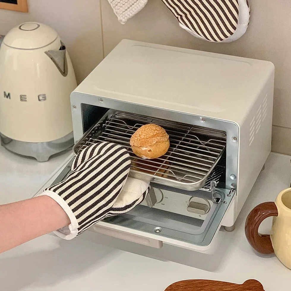 careme Mini rękawice kuchenne, 2 szt., odporne na wysokie temperatury rękawice kuchenne do ochrony rąk, antypoślizgowy uchwyt - idealny zestaw do obsługi gorących naczyń kuchennych (czarne)