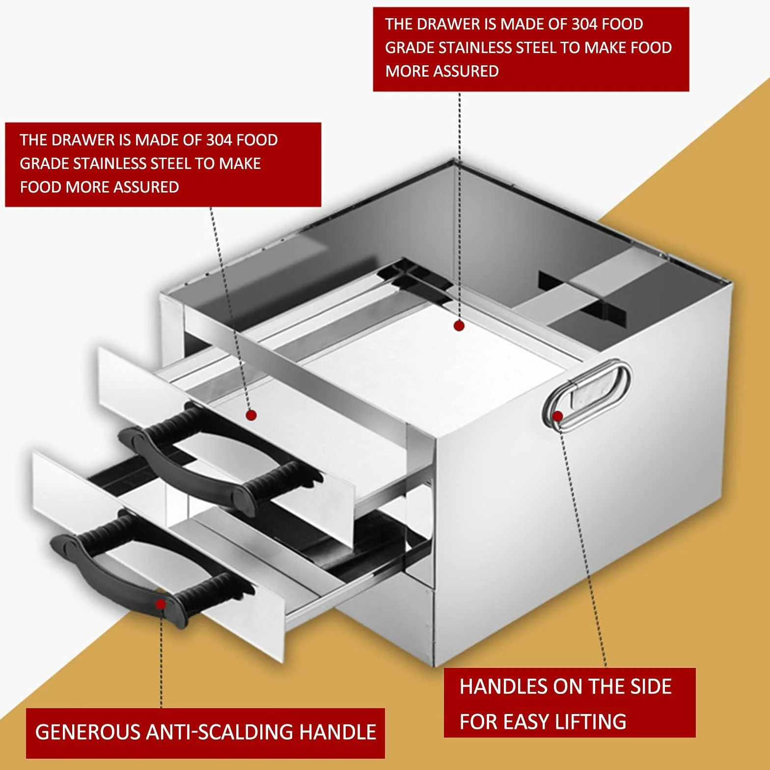 3 tace Maszyna do bułek z makaronem, kuchnia kantońska Urządzenie do gotowania bułek Naczynia do gotowania Kuchnia do gotowania na parze, Domowe urządzenie do gotowania na parze ze stali nierdzewnej