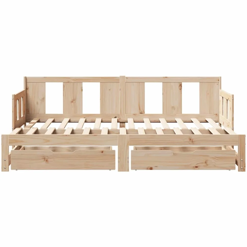 vidaXL Sofa rozsuwana z szufladami, bez materaca, 90x190 cm