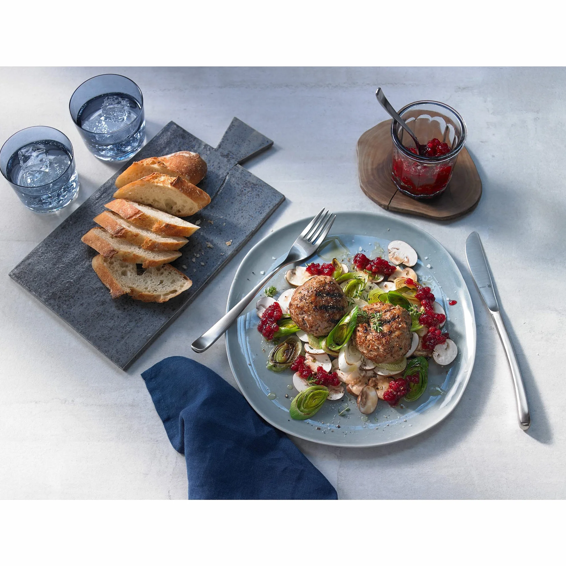 WMF Jedwabny nóż menu mono 23,1 cm, nóż stołowy ze stali nierdzewnej Cromargan, matowany, nóż monoblokowy, nadaje się do mycia w zmywarce